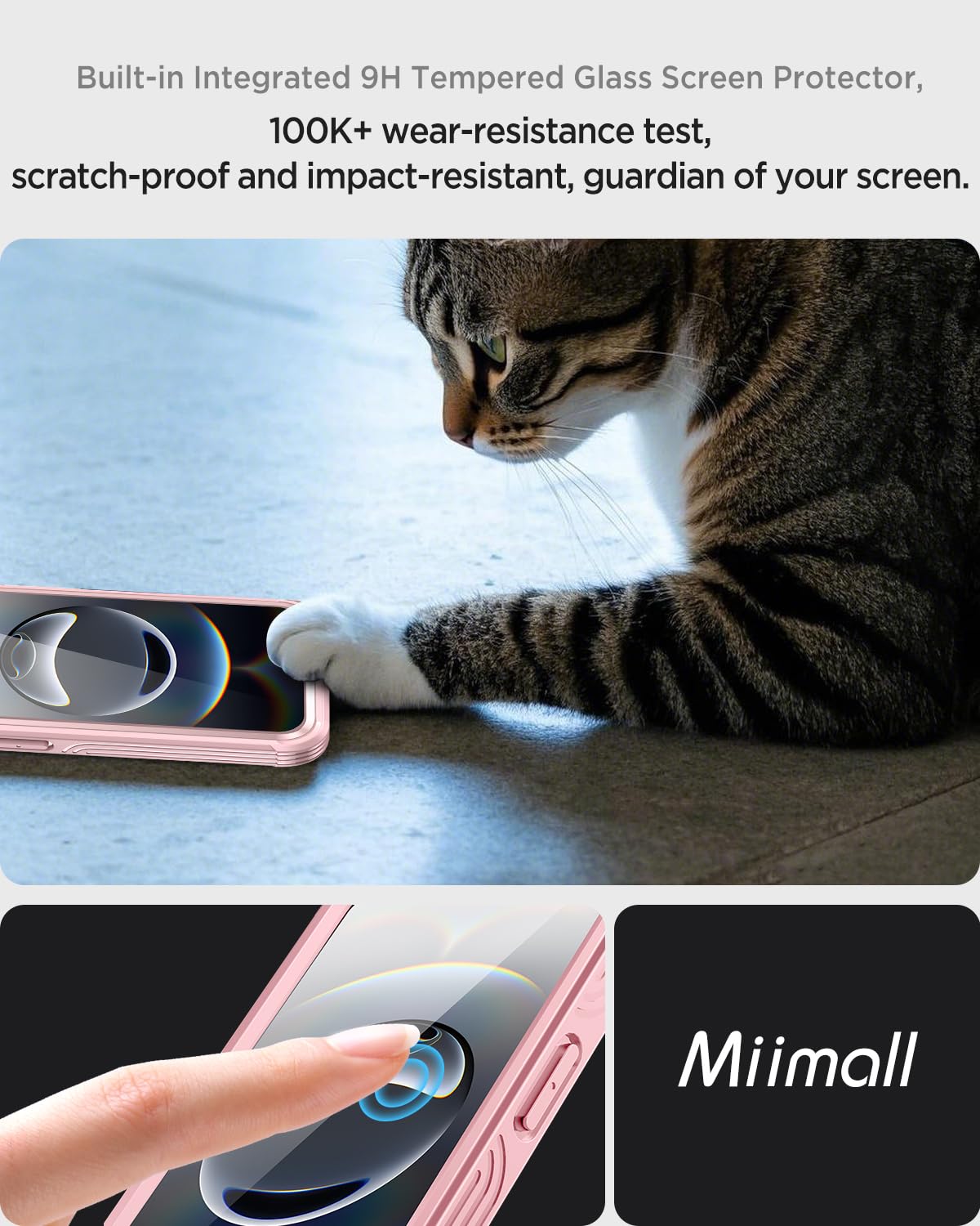 Miimall For Iphone 16E Case 6.1  , Built-In Tempered Glass Screen Protector [Compatible With Magsafe][Bubble Free] Full Body B