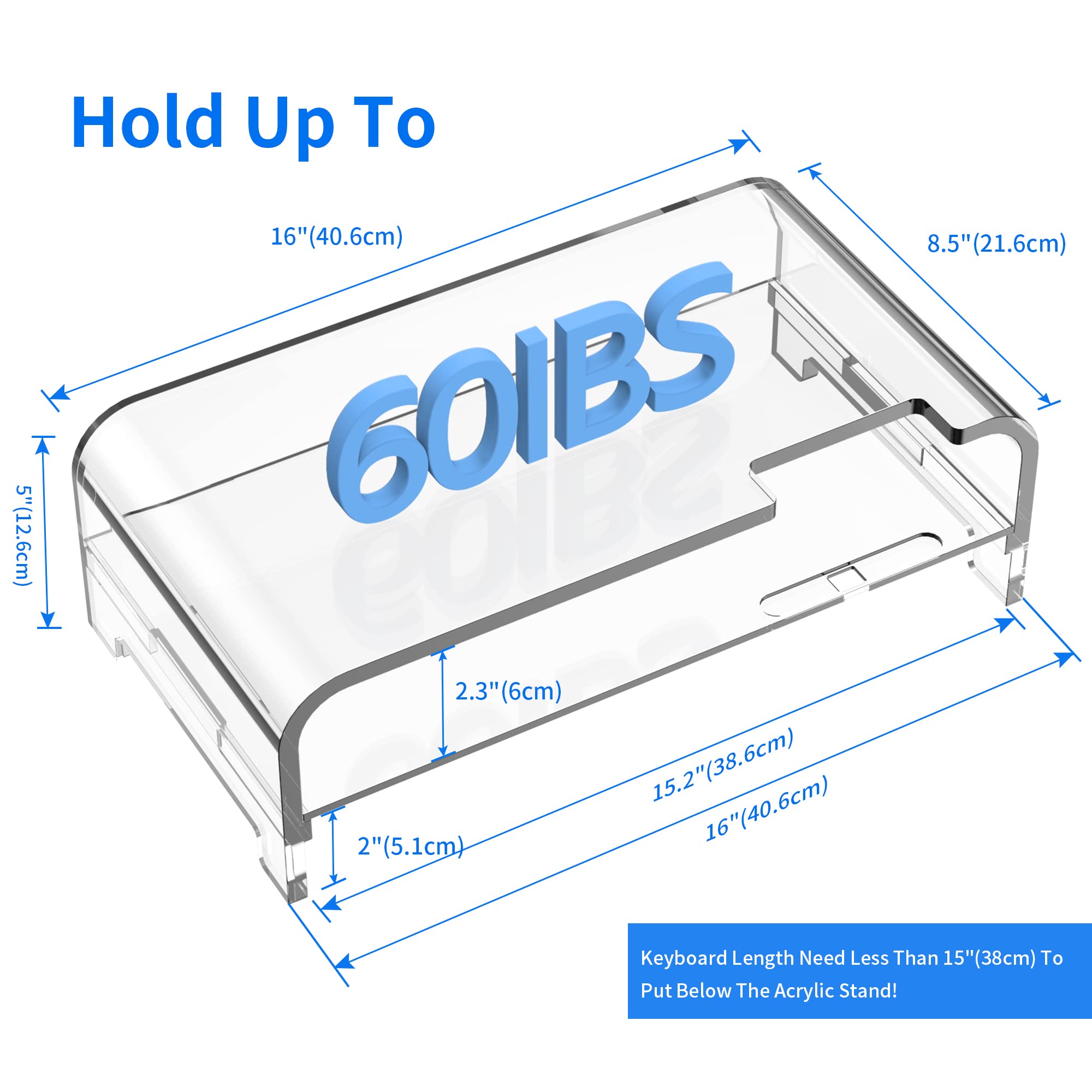 Beimu Acrylic Laptop Stand Acrylic Monitor Stand Riser Acrylic Computer Stand Laptop Riser With Storage Acrylic Desk Organizer A