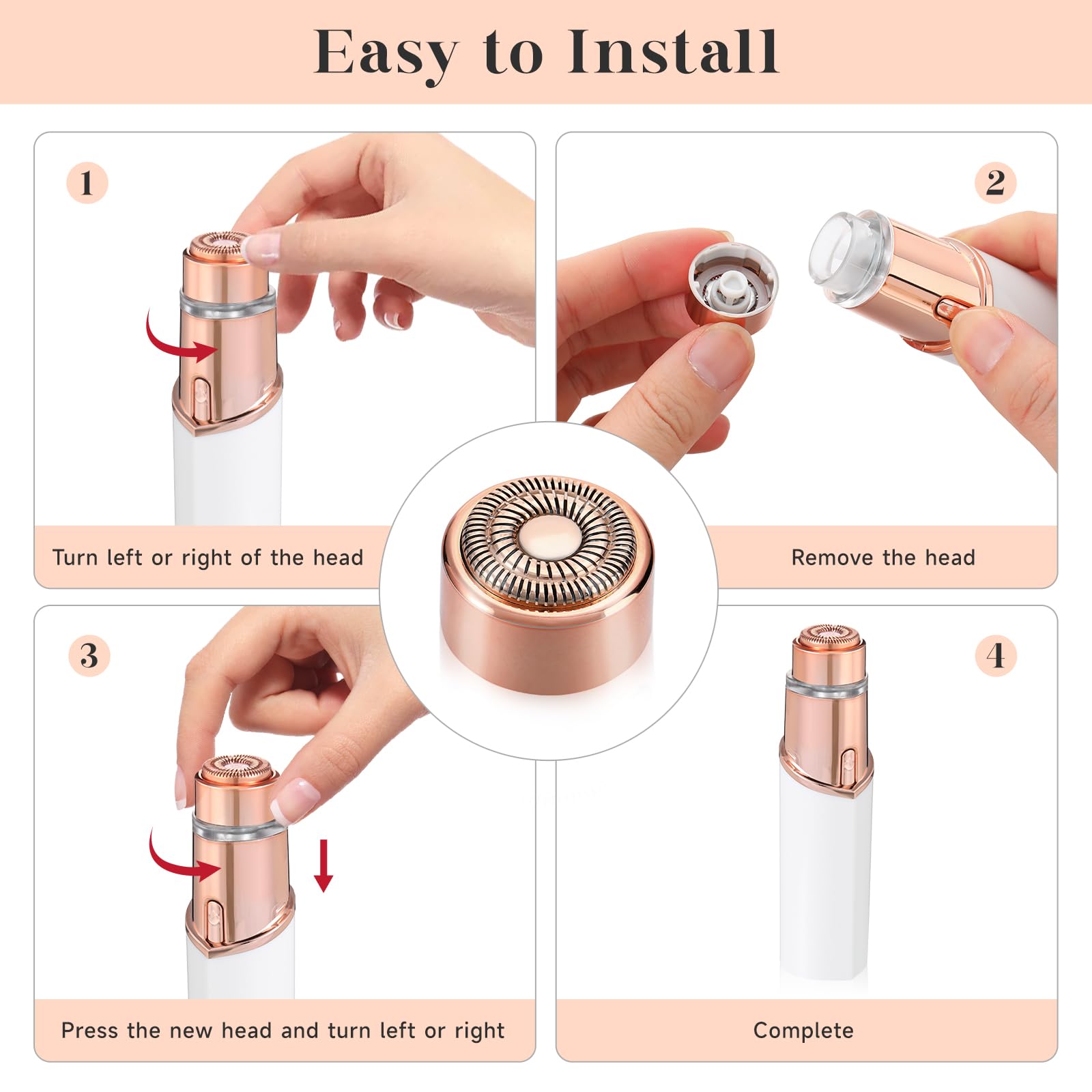 Replacement Heads Generation 3 For New Finishing Touch Flawless Facial Hair Remover,Upgraded Replacement Blades For Women,Ring L