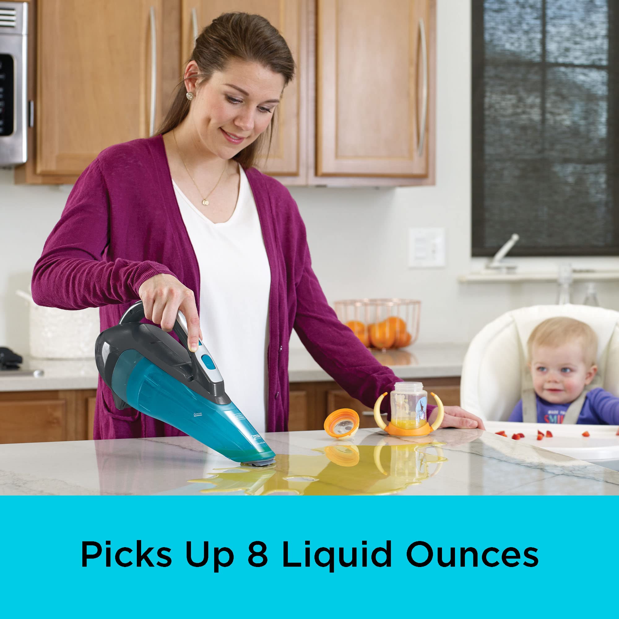 Black+Decker Dustbuster Advancedclean Cordless Wet/Dry Handheld Vacuum, Titanium (Hlwva325J21)