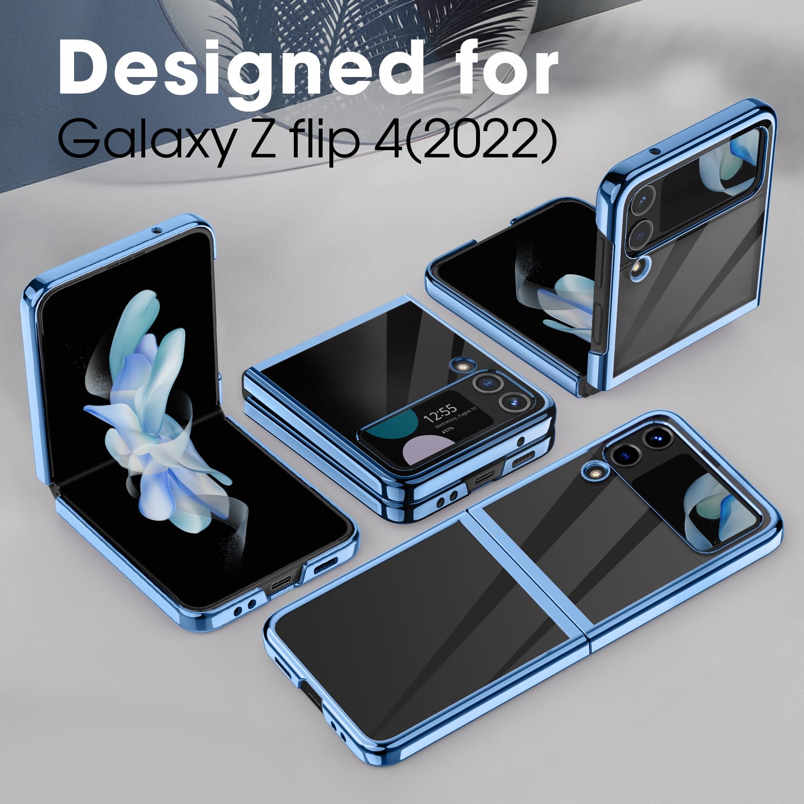 Mateprox Compatible With Samsung Galaxy Z Flip 3 Case, Slim Thin Lightweight Protective Phone Case With Clear Back With Electrop