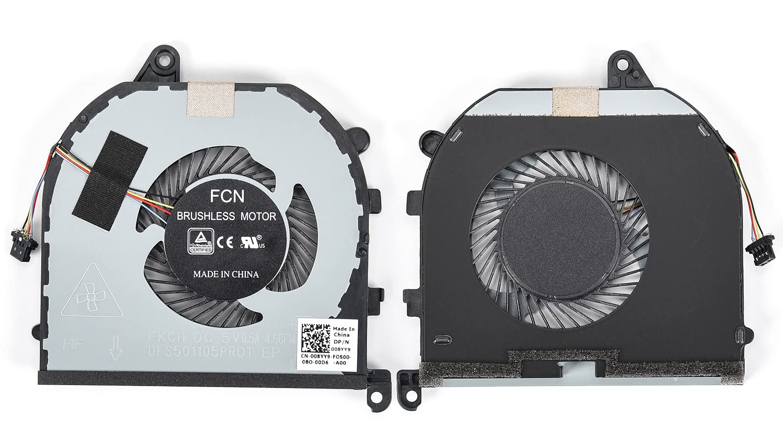 Replacement CPU w/GPU Cooling Fan for Dell XPS 15 9570 & XPS 15 7590, Precision 5530 5540 Series Laptop P/N: 008YY9 0TK9J1 TK9J1