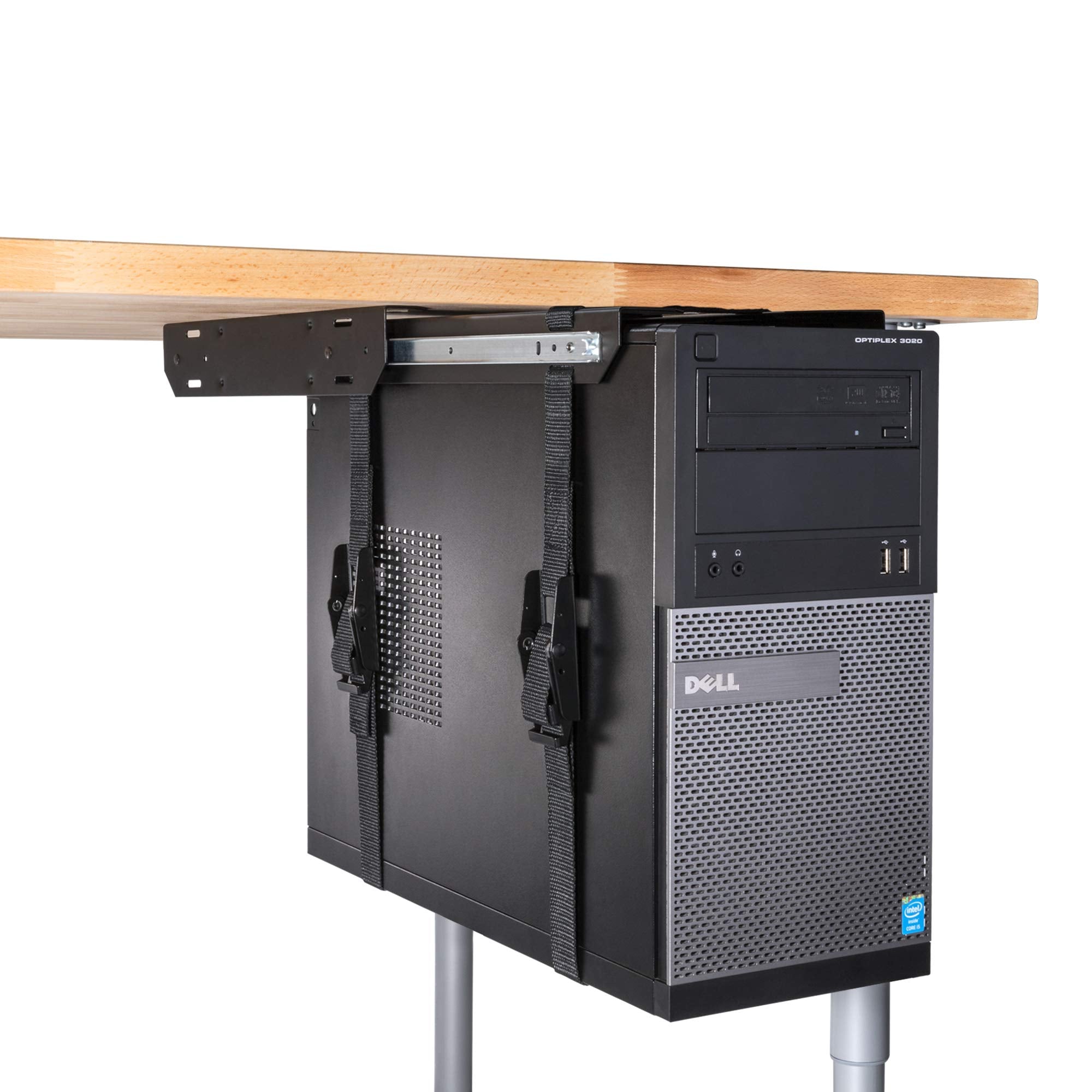 Penn Elcom Under Desk Computer Mount, Adjustable With Slide Out Access, 71 Inches   Pc Tower Holder