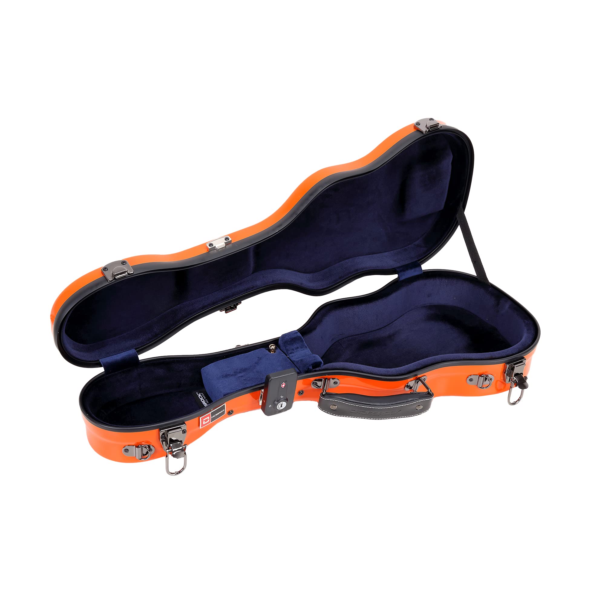 Crossrock Deluxe Fiberglass Concert Ukulele Case With Tsa Lock, Orange (Crf2020Cuor)