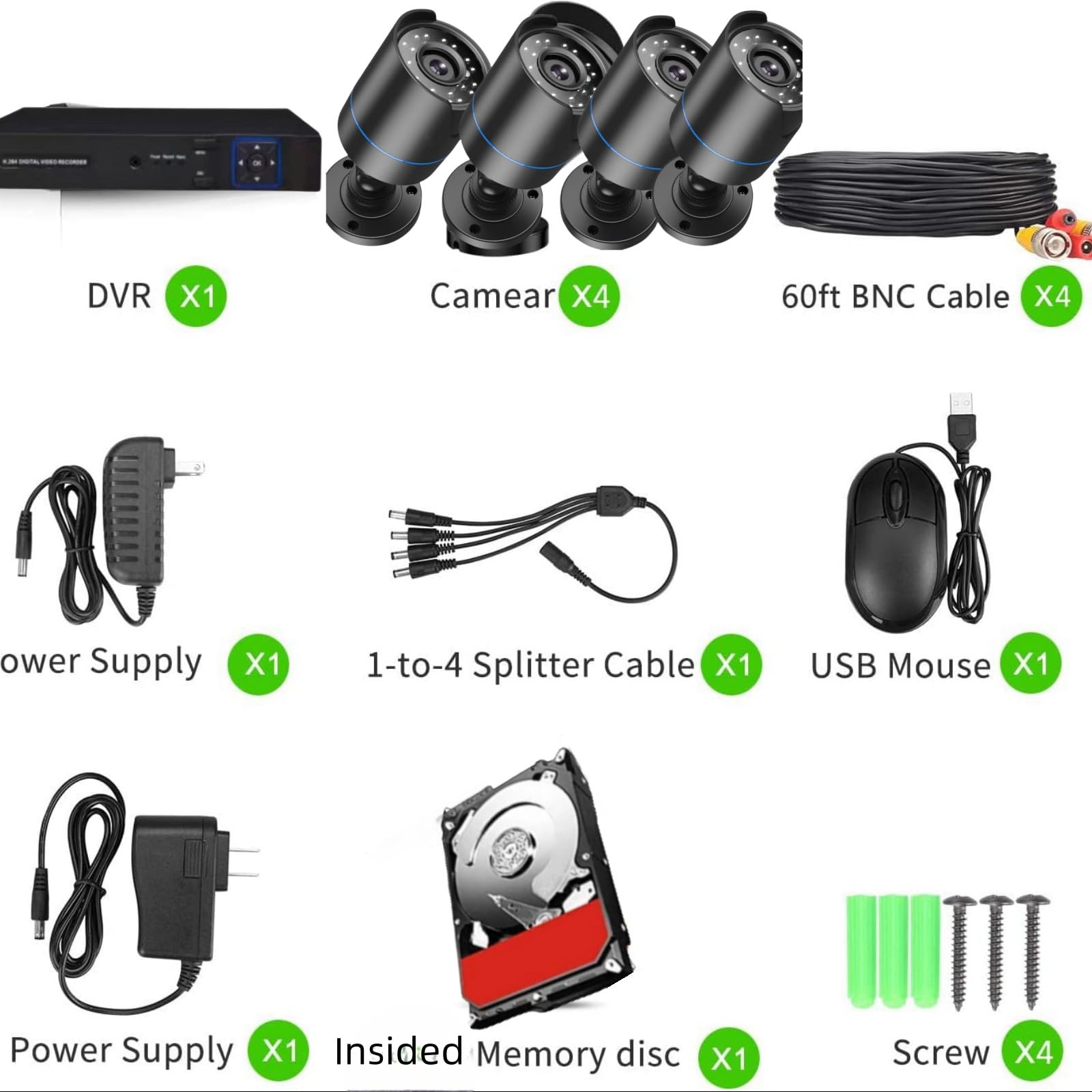 3000Tvl Home Security System Surveillance Dvr Camera Kits, 4Pcs Wired 5Mp Poe Ip Night Vision Cameras Set With Ai Motion Person