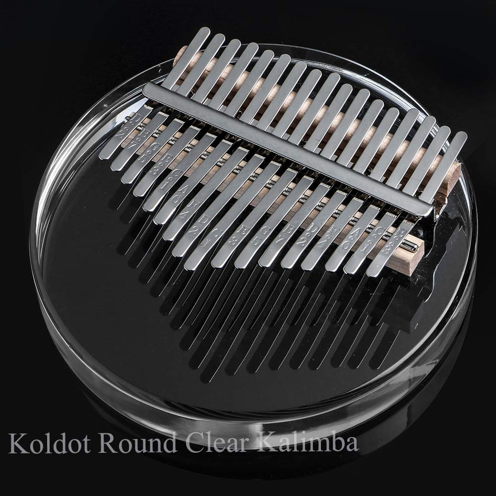 Koldot Kalimba Thumb Piano 17 Key Solid Finger Piano Clear Body Cute Crystal Acrylic Kalimba With Hard Case Gifts With Tuning Ha