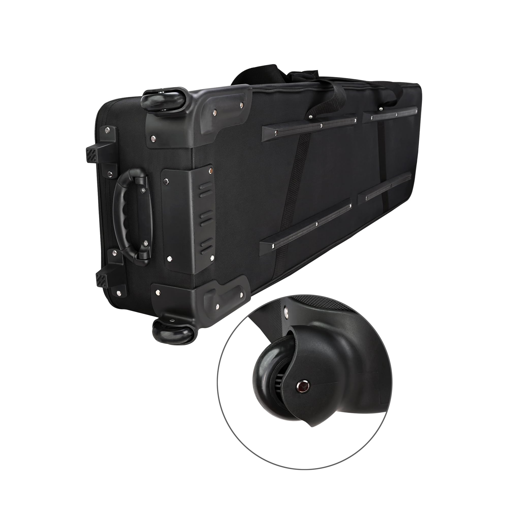 Magicline Hard Shell Rolling Keyboard Case 52.4''X13.4''X6.7'' For 88 Note Keyboards And Electric Pianos, 88 Key Keyboard Rigid