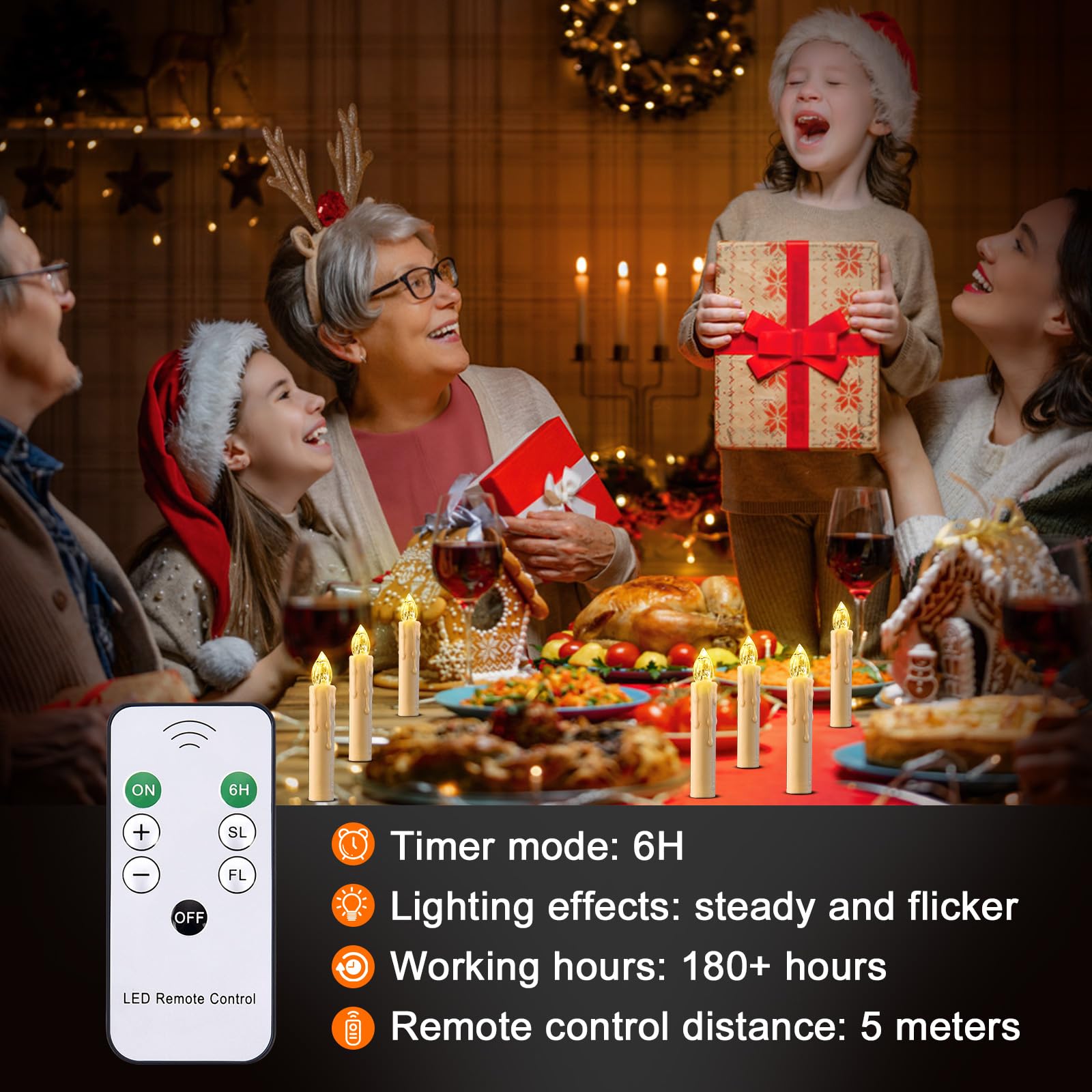 Racegt 20 Pcs Flameless Candles With Remote, Clip On Candle Lights For Christmas Tree With Timer, Battery Operated Led Window Ca
