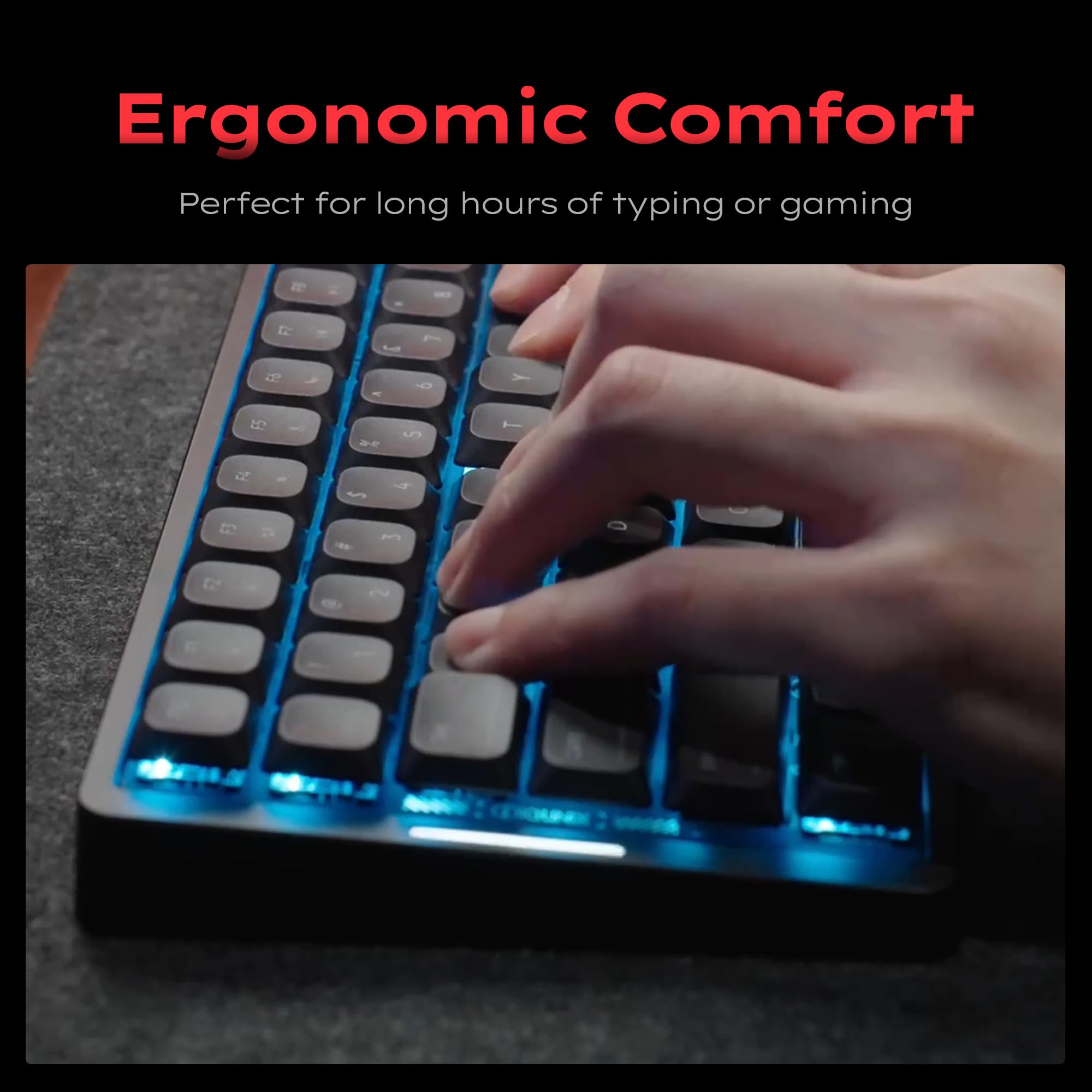 IQUNIX MQ80 Low Profile Mechanical Keyboard - Tri Mode Wireless/Wired, CNC Aluminum, RGB Backlit, Shadow Black