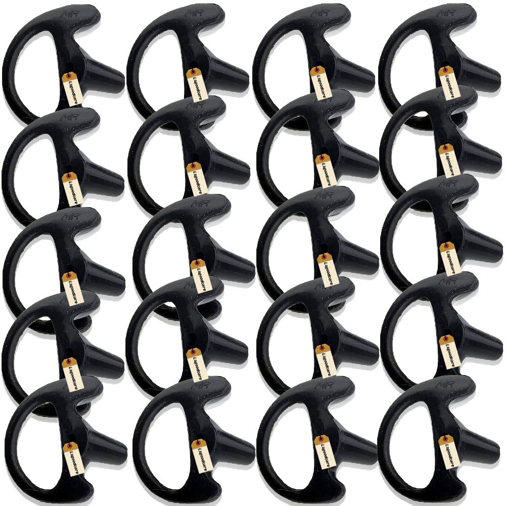 Lsgoodcare 20Pcs Replacement Earmold Earbud Right Ear For Two Way Radio Acoustic Coil Tube Earpiece   Silicone Walkie Talkie Earmould Ear Buds Black Medium Soft Ear Piece
