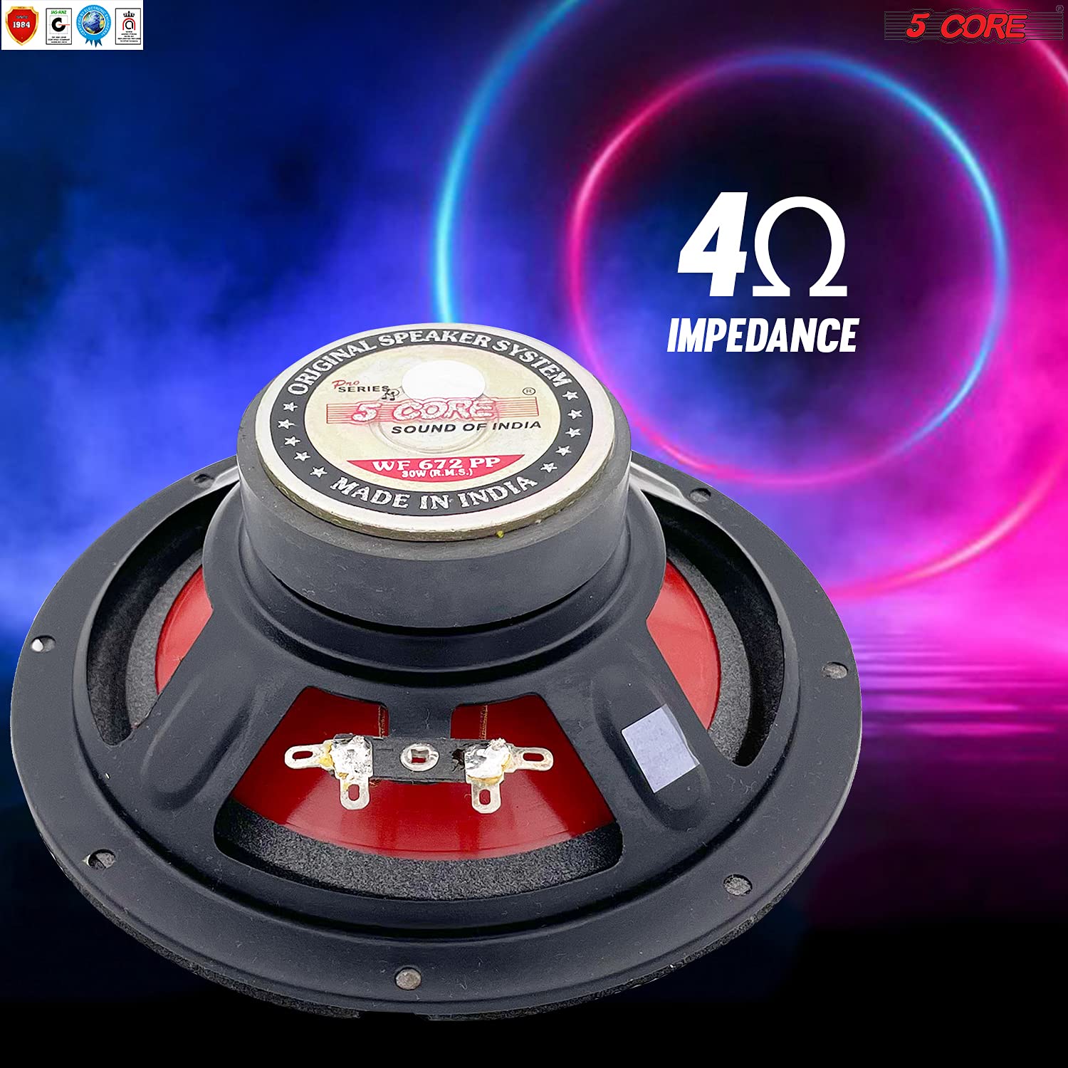 5Core 6 Inch Subwoofer Speaker Replacement Woofer 300W Peak Pro Audio Component Car Sub Woofer   Wf 672 Pp