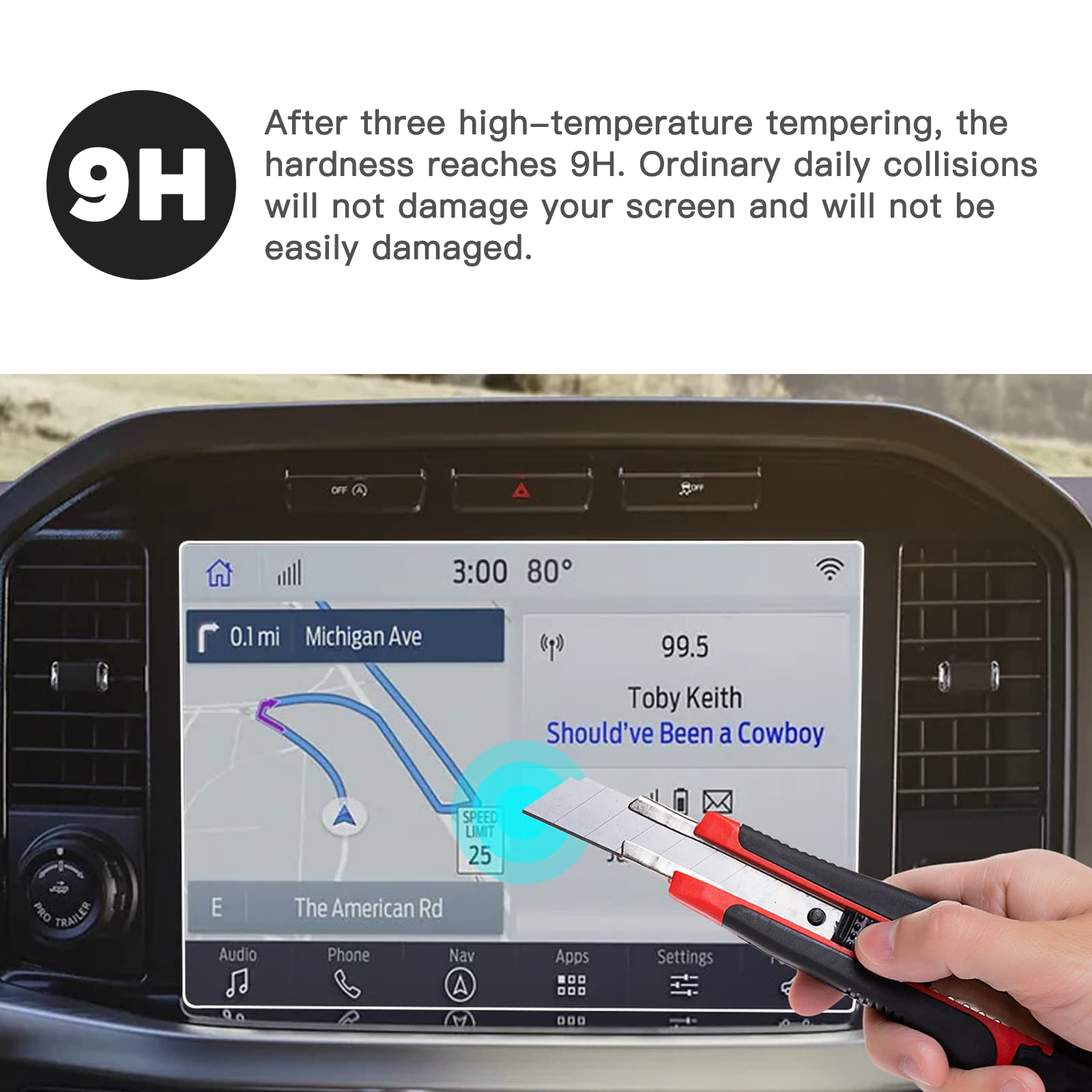 Carwiner Screen Protector For 2021 2024 2025 Ford F 150 12In Navigation Display Tempered Glass F150 Sync4 Touchscreen Protector Accessories (Matte)