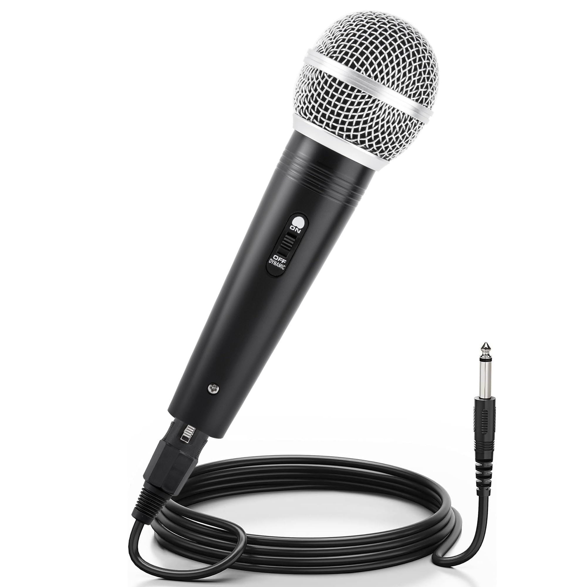 Adamantite Dynamic Karaoke Microphone for Singing, Metal Handheld Wired Microphone, 13ft Cable and Magnetic Switch, Perfect for 