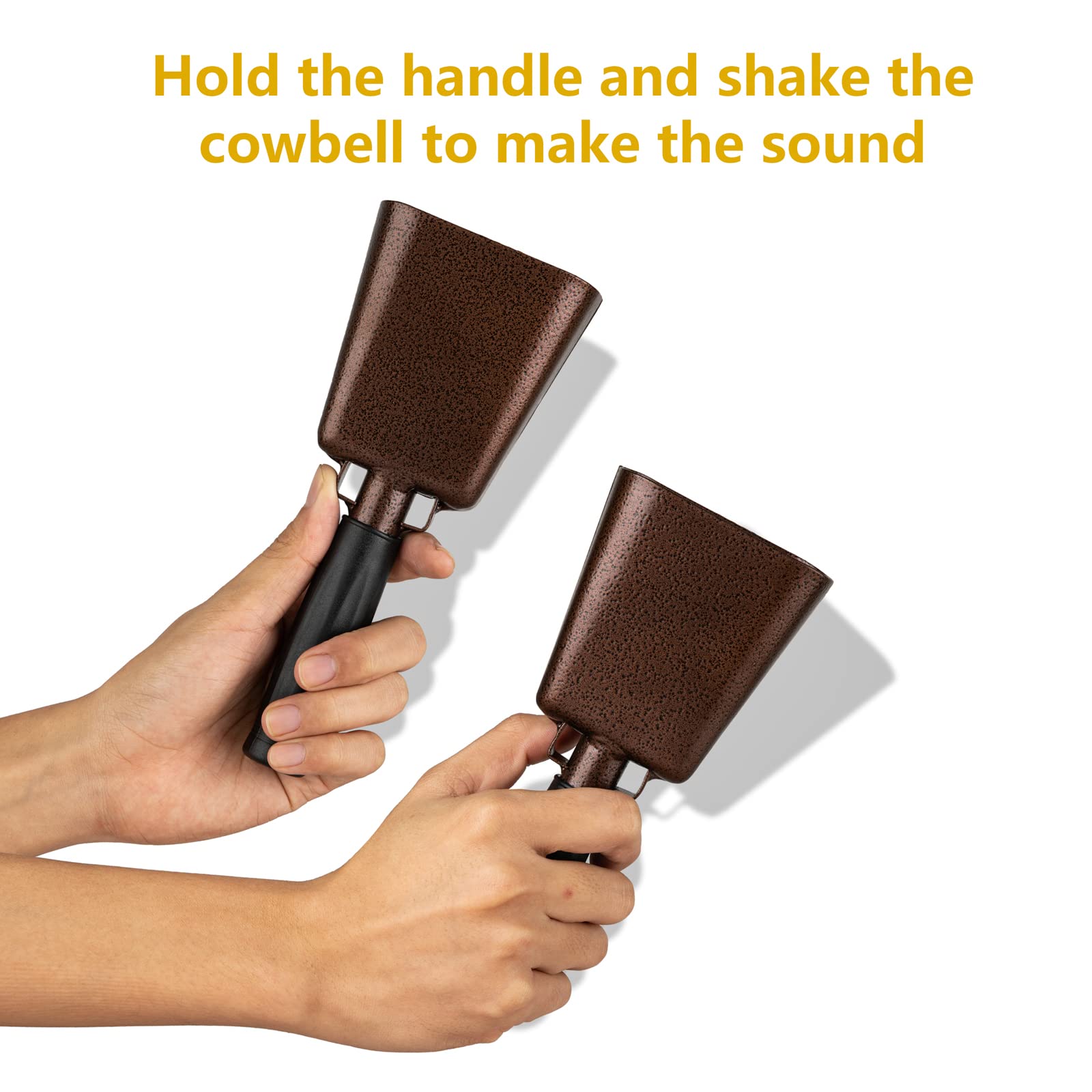 Musfunny Steel Cow Bell With Handle Cowbells, Cheering Hand Bells Loud Noise Makers For Sporting Events,Football Games,School Be