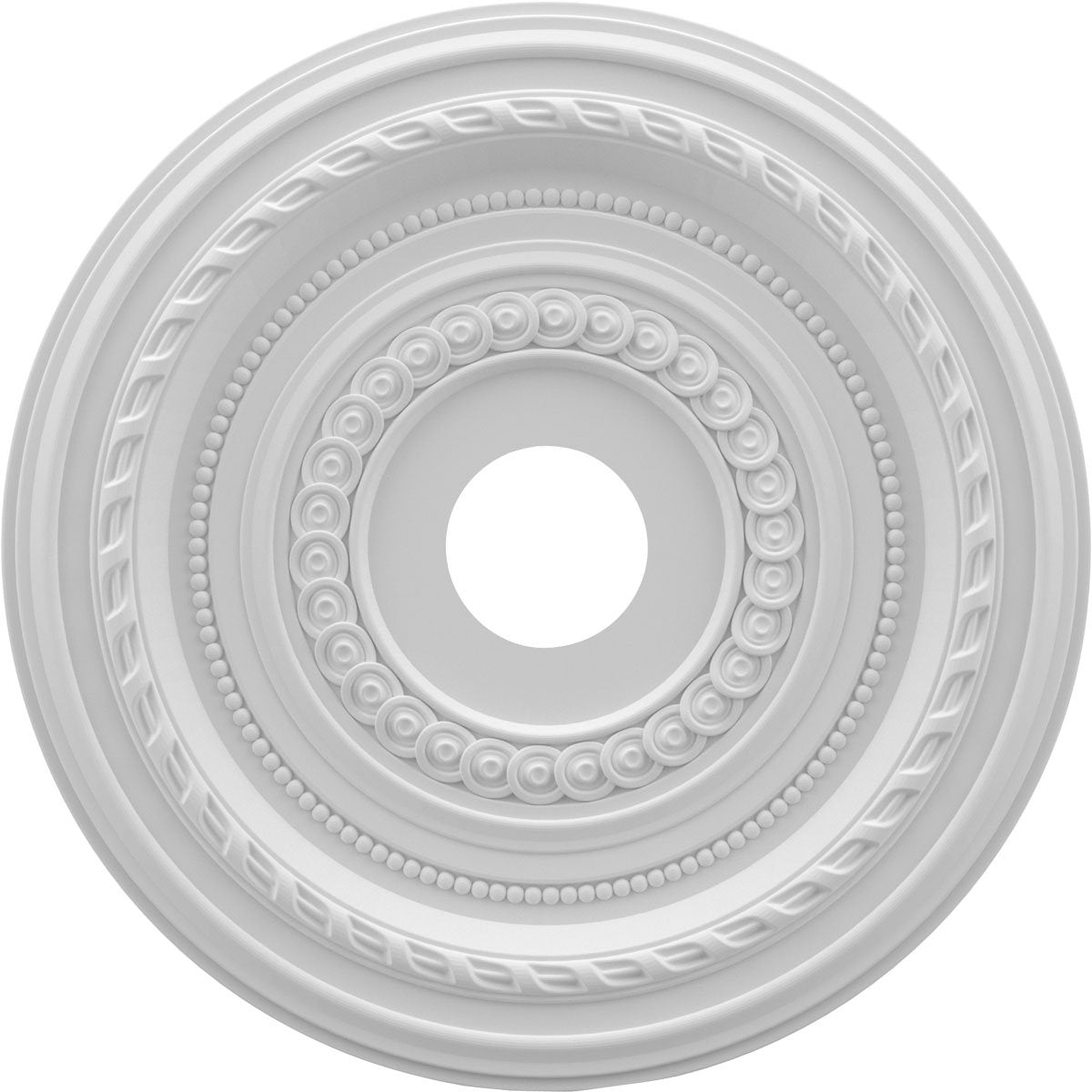 Ekena Millwork CMP19CO Cole Thermoformed PVC Ceiling Medallion (Fits Canopies up to 5 1/8), 19OD x 3 1/2ID x 1P