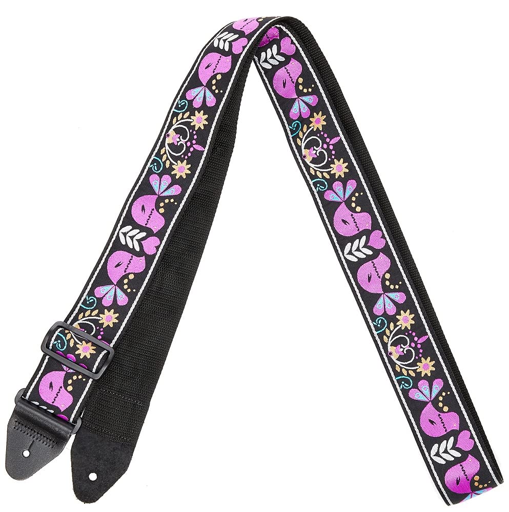 Ernie Ball Jacquard Guitar Strap, Purple Bird Lupin (P05331)