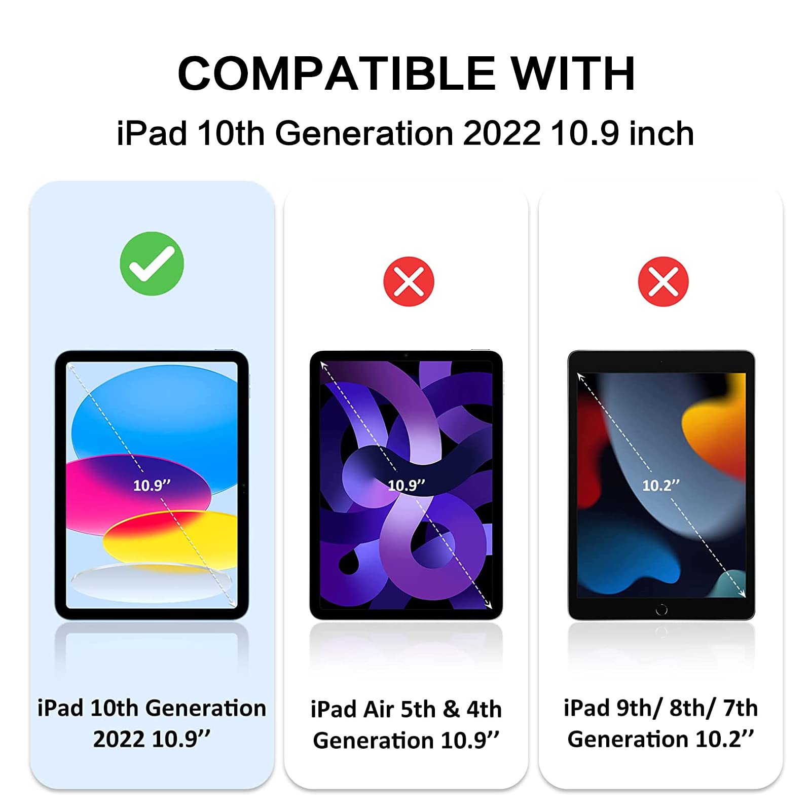 Bentoben For Ipad 10Th Generation Case,Ipad 10.9 Case 2022, Glitter Sparkly 3 Layers Shockproof Kickstand Rugged Protective Tabl