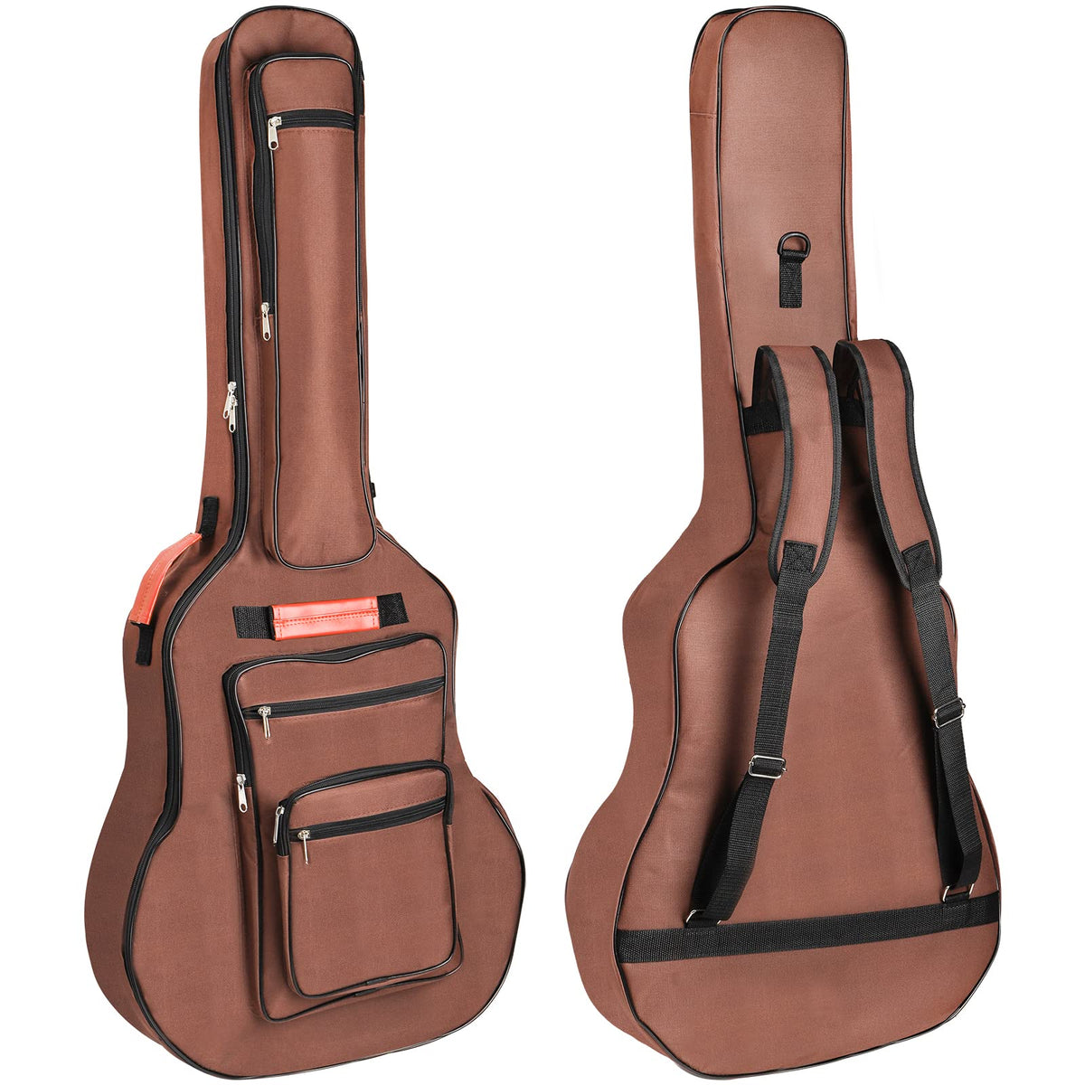 Bekith Acoustic Guitar Bag 40 41 42 Inches, 6 Pockets Guitar Case Waterproof Oxford Cloth Thick Sponge Pad, Dual Adjustable Shou