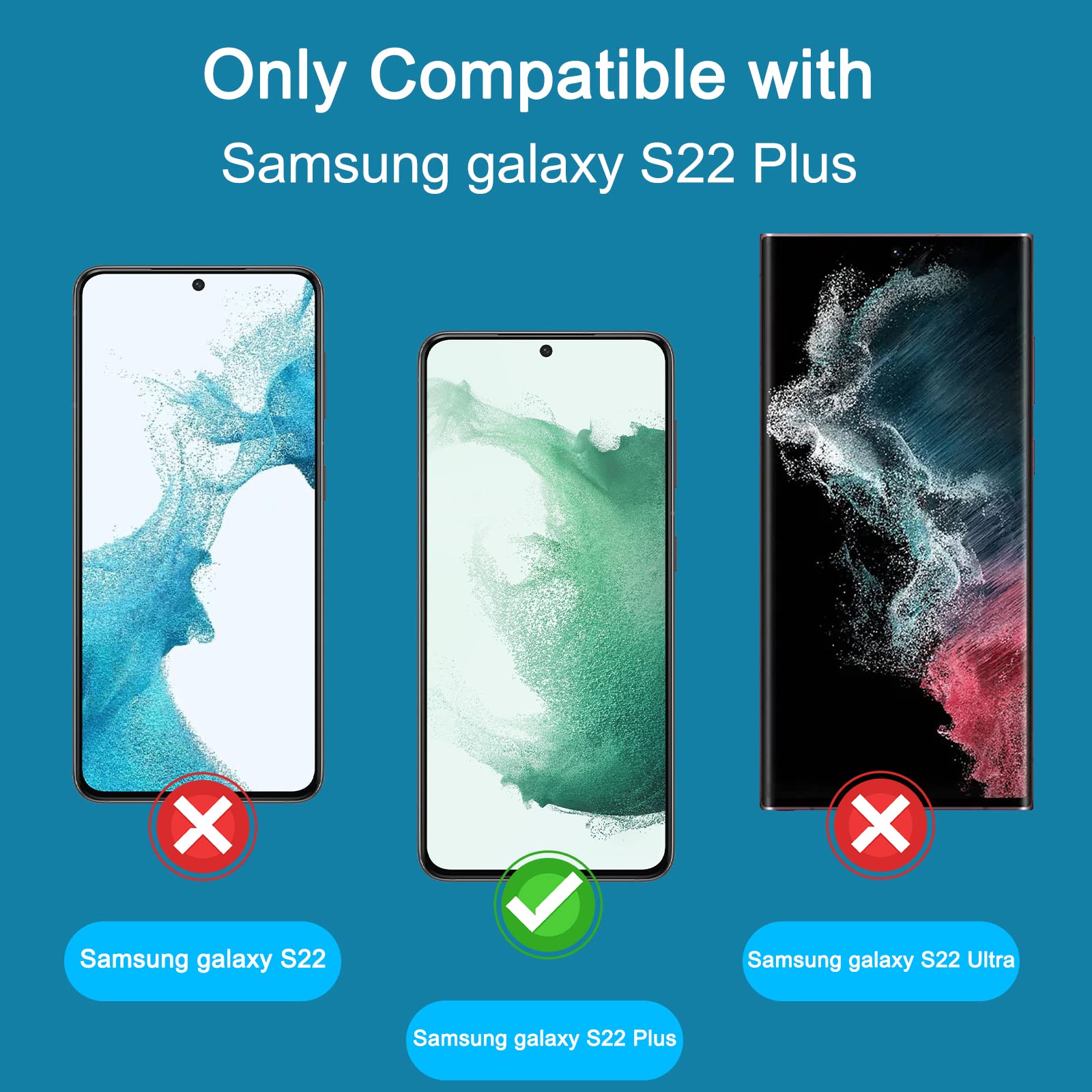 Lywhl [2+2 Pack] For Samsung Galaxy S22 Plus Privacy Screen Protector [Support Fingerprint Id] + Camera Lens Protector, Tempered