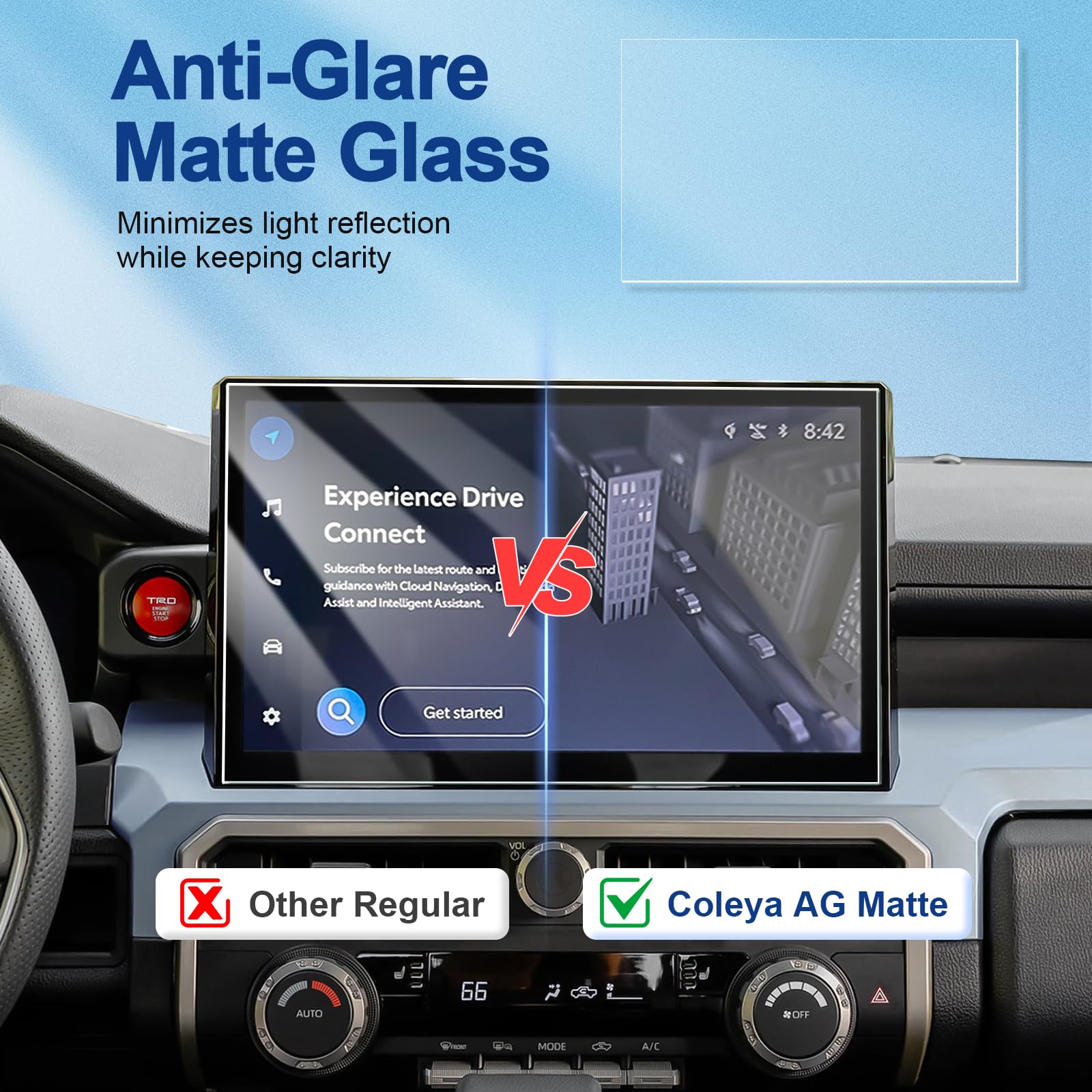 Coleya Anti Glare Matte Screen Protector For 2024 Tacoma (Limited/Trailhunter/Trd Pro/Trd Sport/Trd Off Road) 14 Inch Touchscree