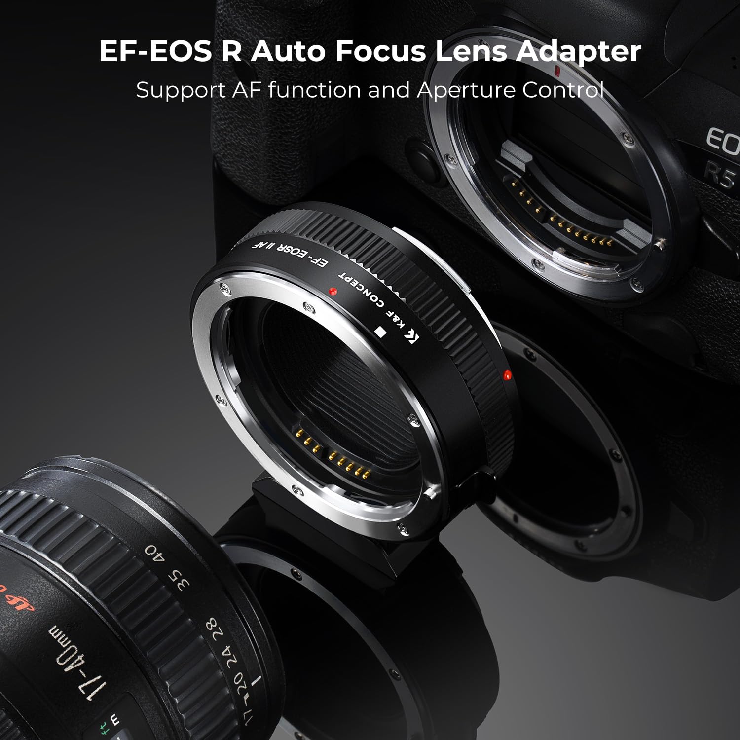 K&F Concept Ef To Eos R Adapter, Auto Focus Lens Mount Adapter For Canon Ef Ef S Lens And Canon Eos R Mount Cameras