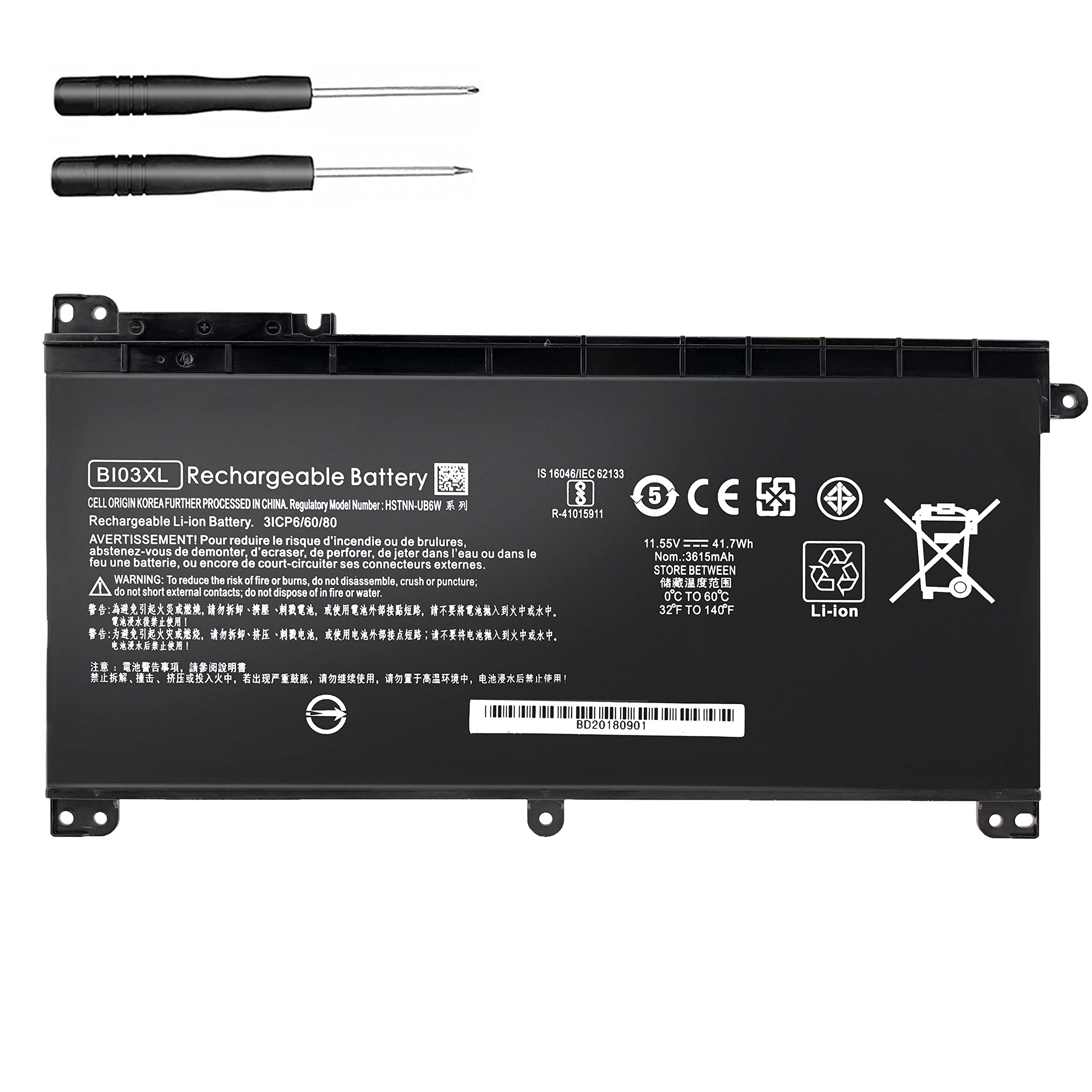 Bi03Xl Battery For Hp Pavilion X360 M3 U 13 U M3 U001Dx M3 U103Dx 13 U100Tu 13 U100Tu 13 U118Tu Stream 14 Ax 14 Ax010Nr 14 Ax020Wm 14 Ax030Wm Tpn W118 Laptop On03Xl Hstnn Lb7P Hstnn Ub6W 843537 541