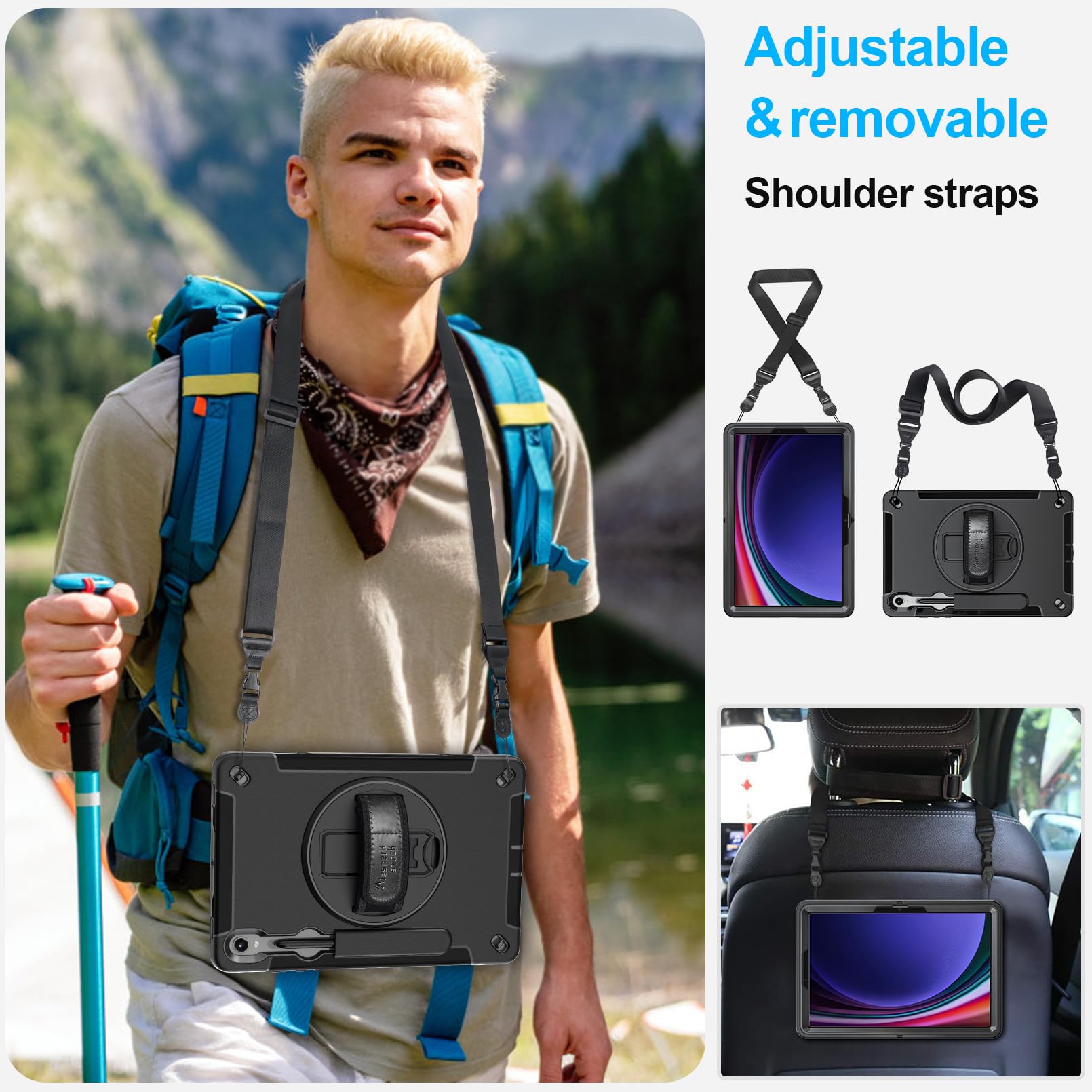 Case For Galaxy Tab S9/S9 Fe 5G 2023: Tpu Cover For Samstng Tablet S9 11'' /S9 Fe 10.9'' With Screen Protector  Stand  Handle Sh