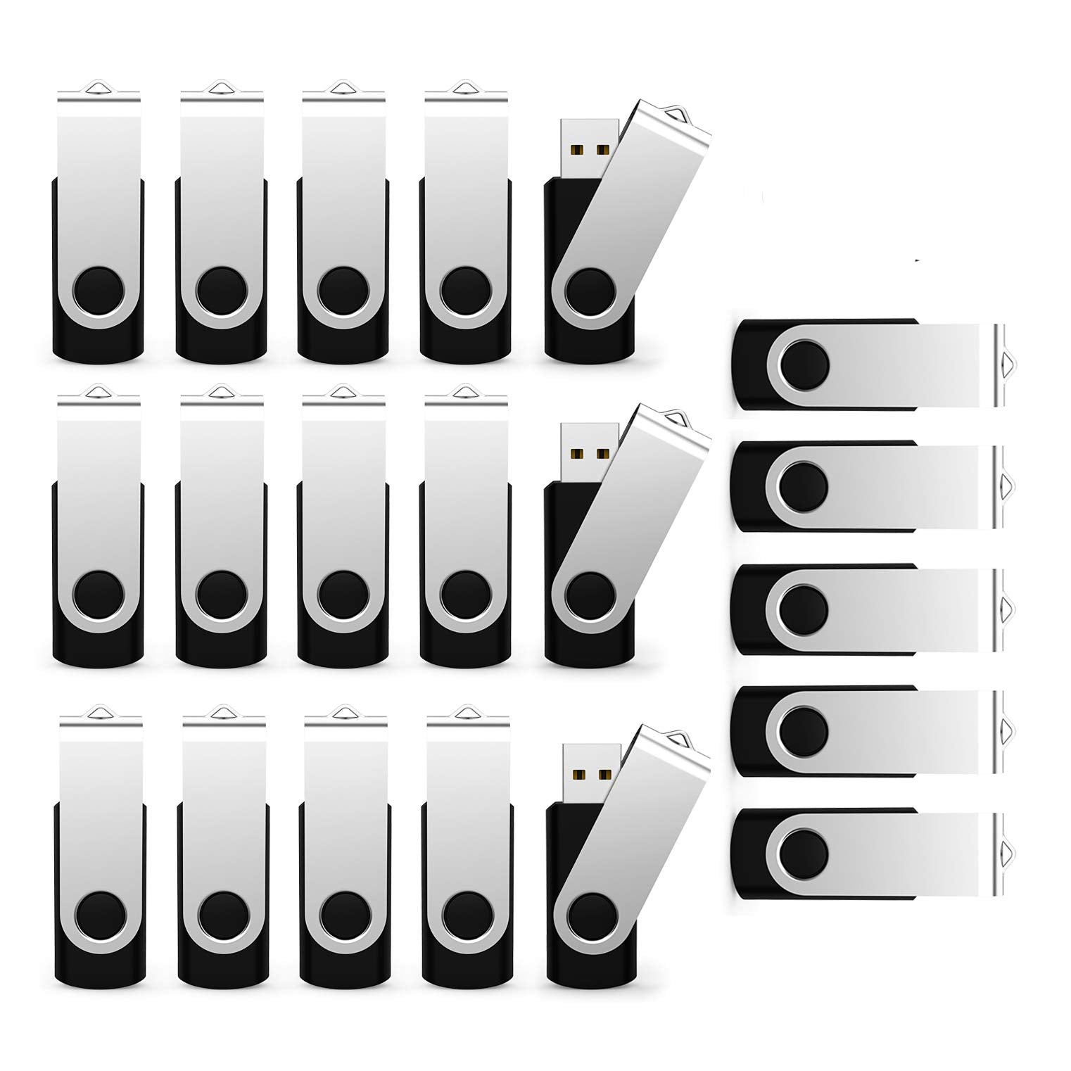 Maspen 20 Pack 8Gb Usb Flash Drive 2.0 Bulk Usb Thumb Drives Memory Stick Jump Drive Zip Drives (8Gb, 20 Pack),1 Count (Pack Of