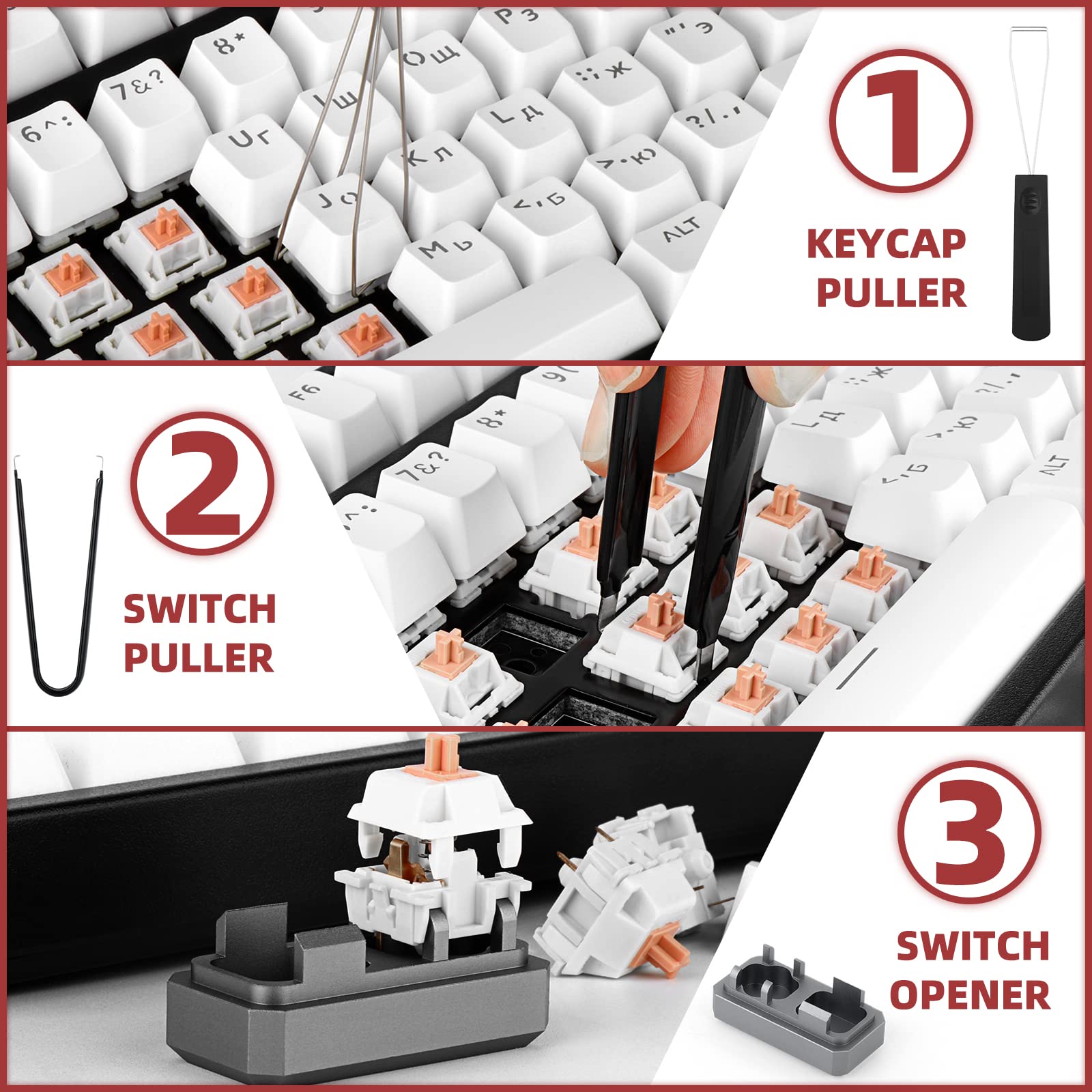 Yimagujrx Runjrx Keyboard Switch Lube Kit With Switch Opener,Switch Puller,Keycap Puller,Lube Brush,Tweezer,Keyboard Switch Lube