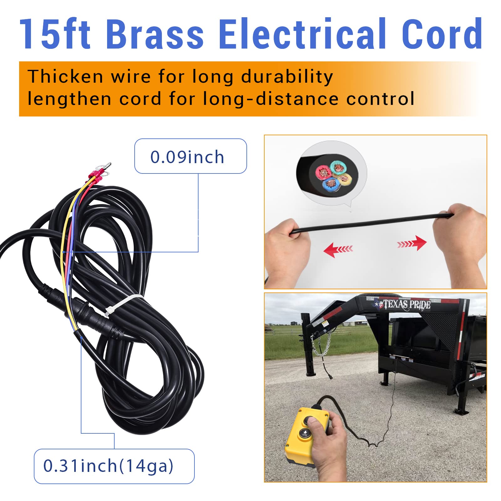 Usliccx 4 Wires Dump Trailer Remote Control Switch 12V Dc Hydraulic Power Pump Unit For Double Acting Up And Down Hydraulic Cont