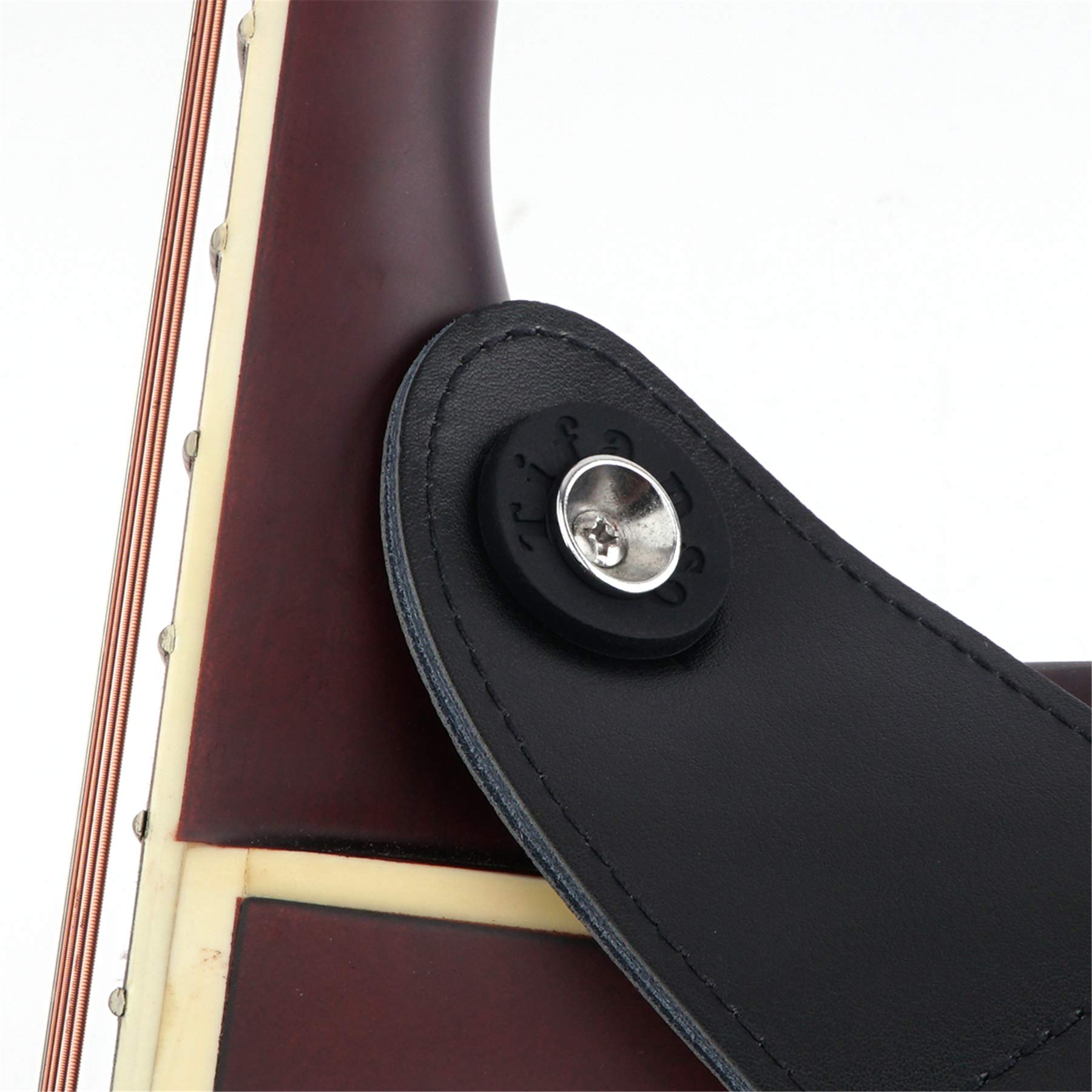 Tifanso 6 Pairs Guitar Strap Locks, Premium Strap Blocks, Guitar Protector Black