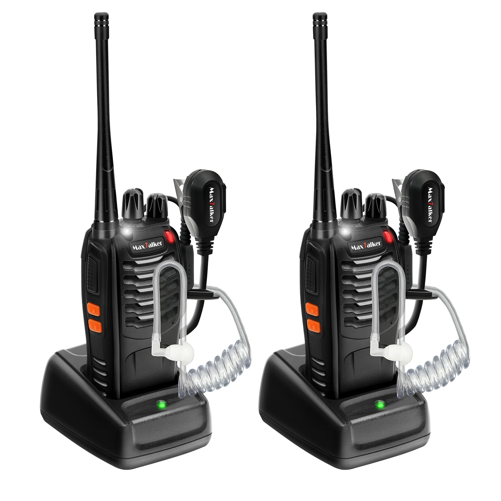Rechargeable Walkie Talkies Long Range: Maxtalker Walkie Talkie Earpiece With Mic, Walkie Talkies For Adults 16 Channels Walky T