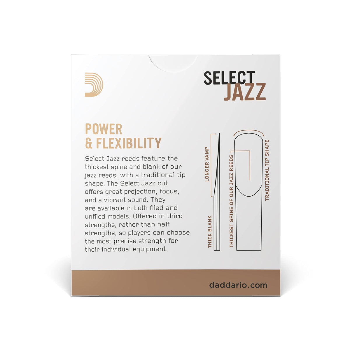 Unfiled Reeds DAddario Select Jazz Alto Sax Reeds, Unfiled, Strength 4 Strength Hard ...