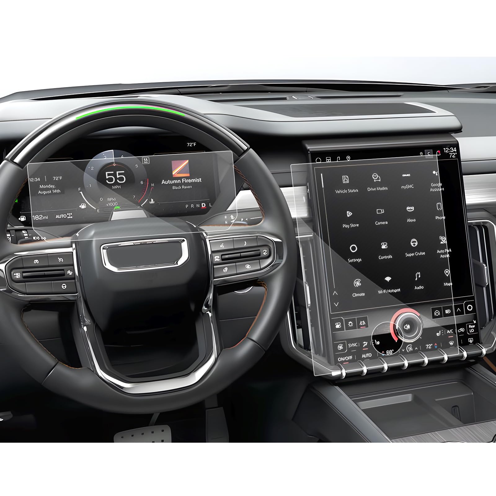 Sxcy For 2024 Gmc Acadia Accessories 2024 Acadia (Elevation/At4/Denali) Navigation Touch Radio Display Screen Protector [15 In+11 In][2 * 2Pcs Nano]