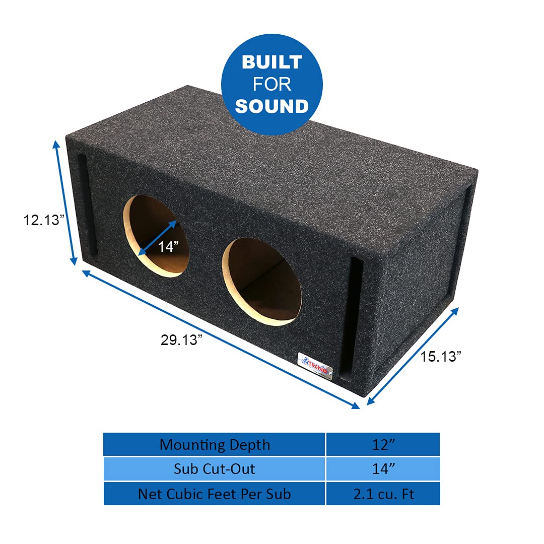 Atrend 8Dqv 8� Dual Vented Subwoofer/Speaker Enclosure Made In Usa, Gray