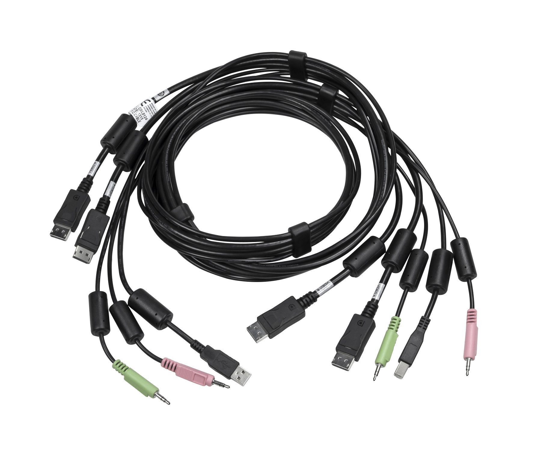 Cable, 2-Displayport/1-Usb/2-Audio, 6Ft