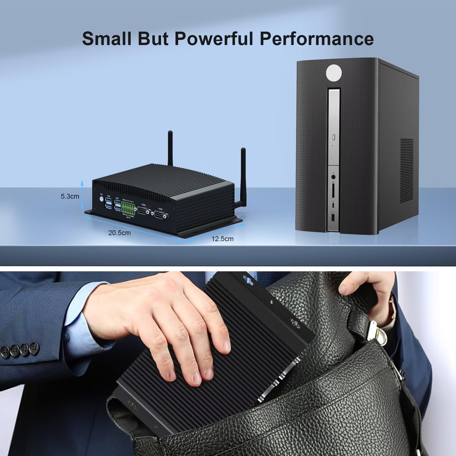 Weidian Fanless Pc Industrial Mini Pc Win 11 Pro I7 16Gb Ram 512Gb Ssd Core I7 10810U Desktop Computer 2Hd Dp Gpio M.2 M.2 Wifi