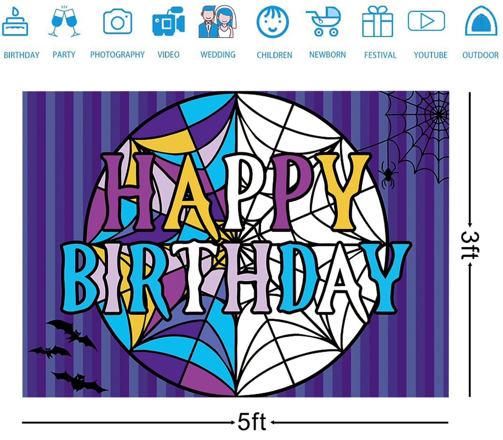 Wednesday Banner Midweek Horror Theme Birthday Photography Backdrop For Kids Boys Girls Celebration Party Decorations Supplies B