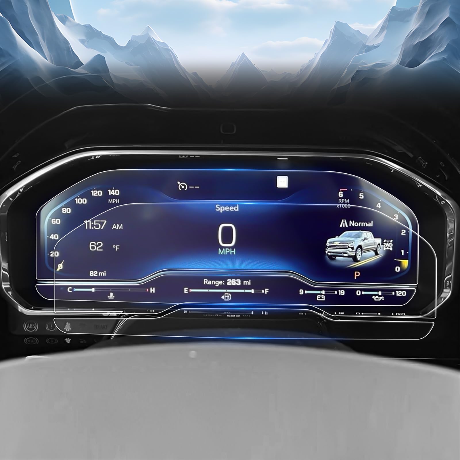 Yee Pin 2025 Silverado High Country Screen Protector Anti Reflective For 2022 2023 2024 2025 Chevy Silverado 1500 Accessories 13.4' (Lt/Rst/Ltz/Zr2/Zr2 Bison/High Country/Lt Trail Boss) Cluster 4 Pack