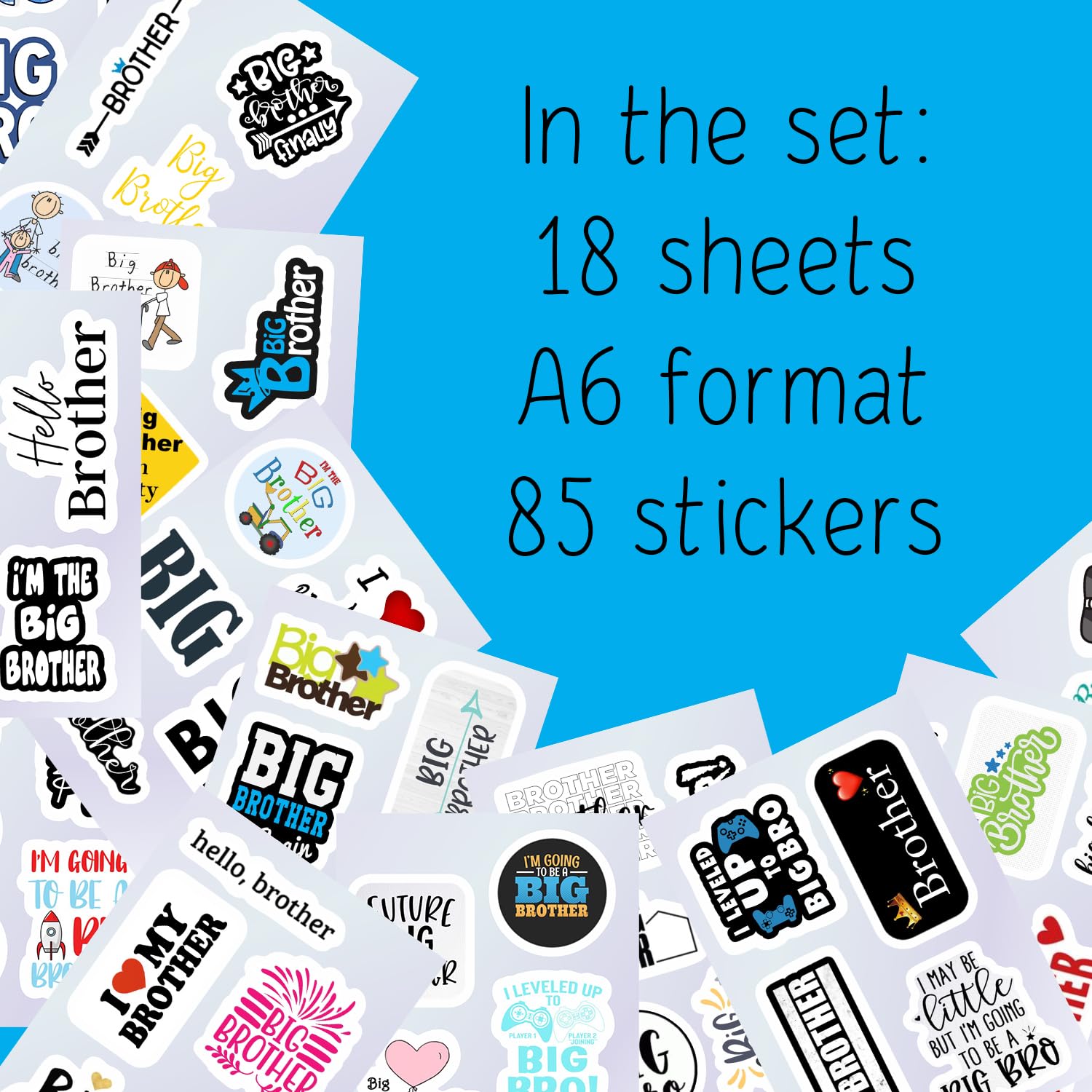 Big Brother Stickers For Water Bottle And Laptop   Big Brother Party Favors & Decorations, Waterproof Vinyl Decals, Sibling And