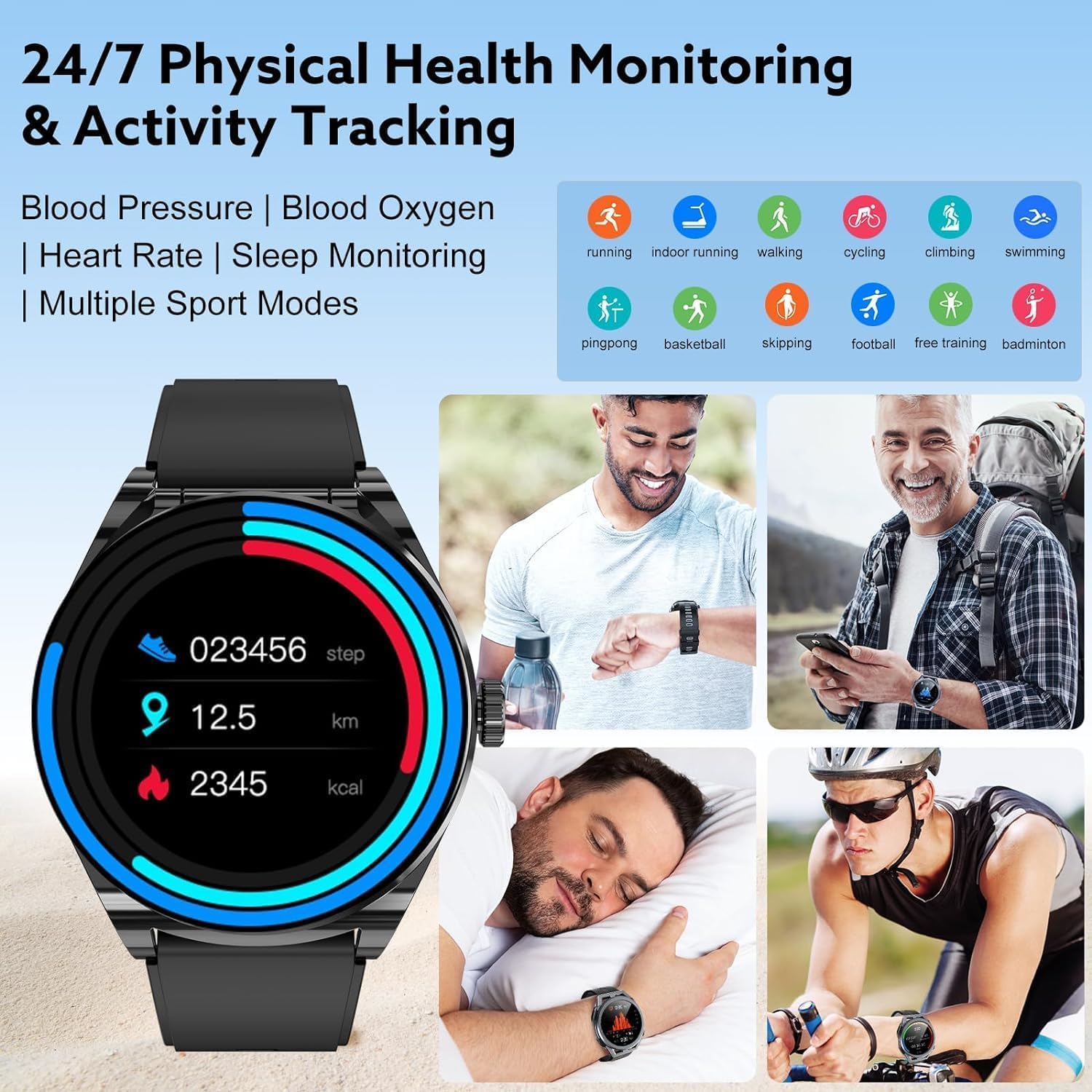 W@Nyou Smart Watch With Earbuds,2 In 1 Watch With Earbuds For Android Ios Can Receive Calls Messages Sleep Tracker Calorie Count