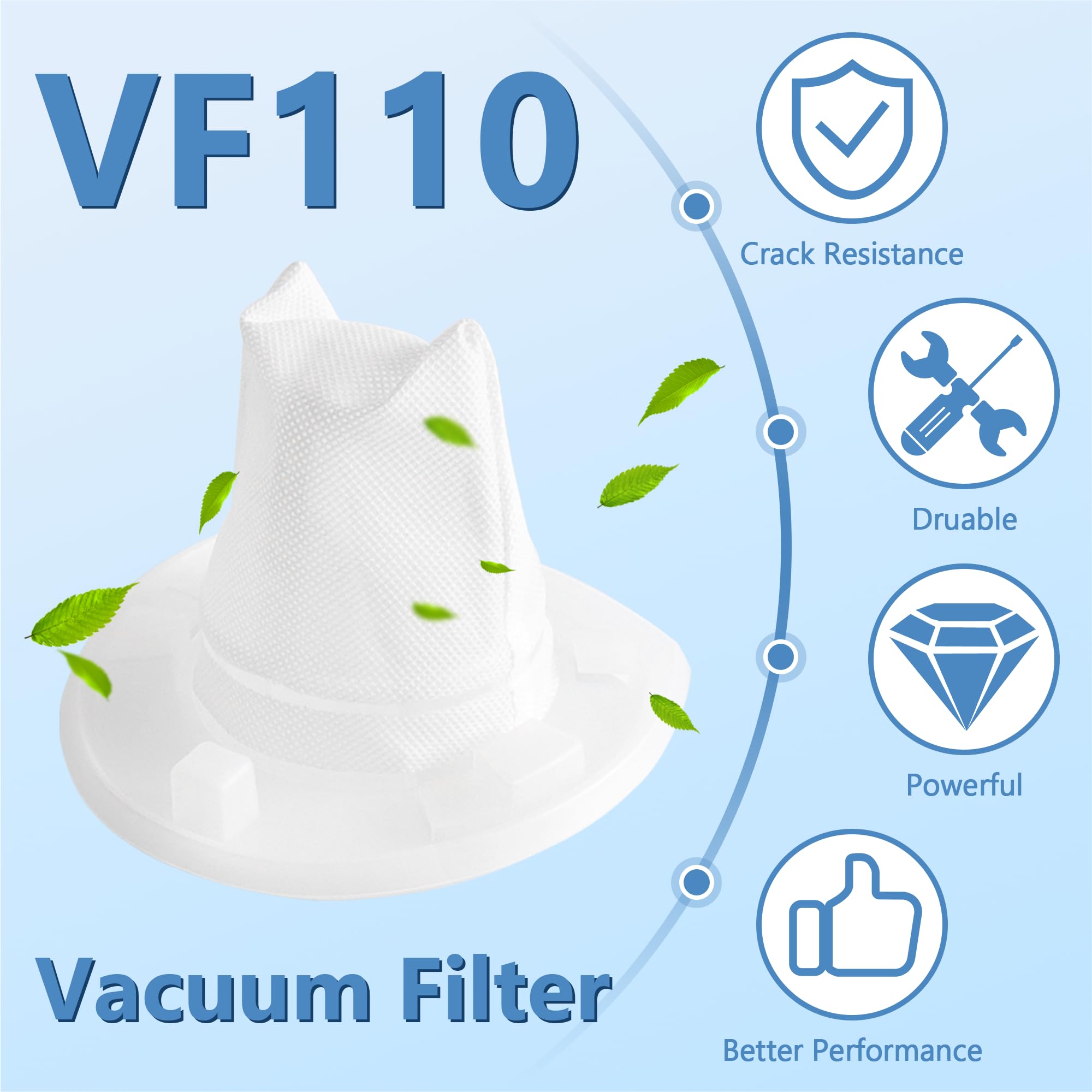 6 Pack Filter Replacement For Black And Decker Power Tools Vf110 Dustbuster Cordless Hand Vacuum Chv1410L Chv9610 Chv1210 Chv141