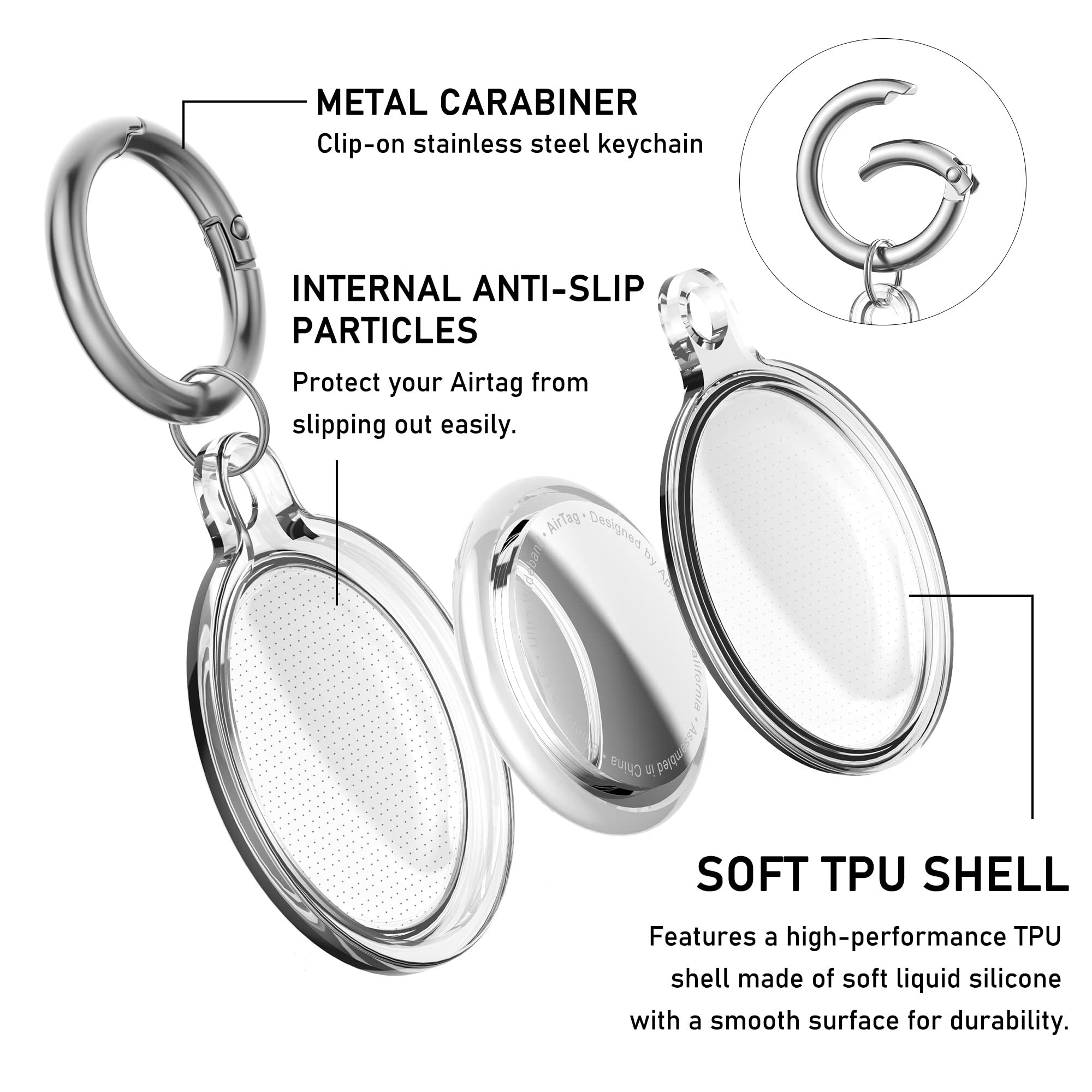 Waterproof Holder For Airtag, Ddj 4 Pack Airtag Keychain, Airtag Case For Dog Collar, Luggage, Keys, Full Body Anti Scratch Prot