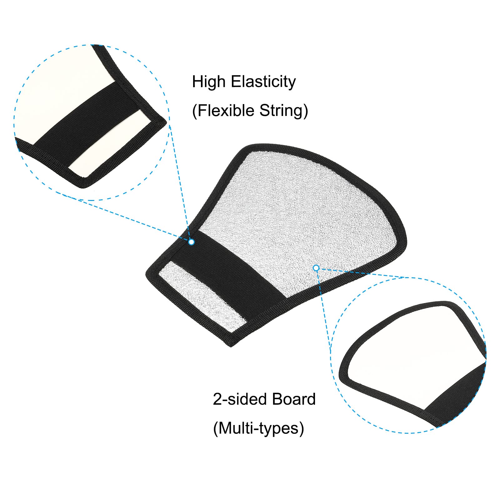 Patikil Flash Diffuser Reflector, 2 Sided Flexible Bend Bounce Reflector With Elastic Strap For Flashlight Photography Camera Sp