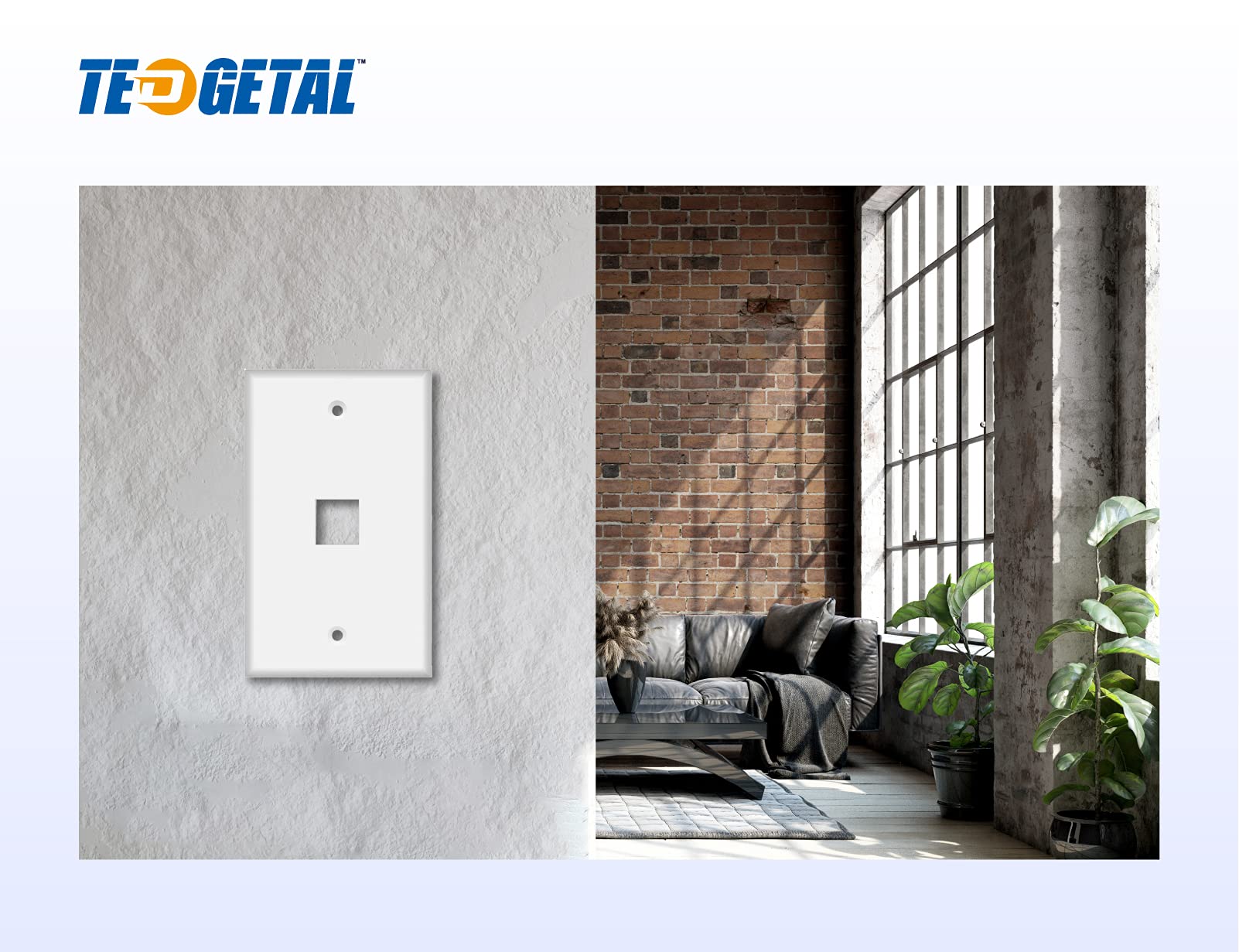 1 Port Keystone Wall Plate 10 Pack Single Gang Face Plate For Rj45 Keystone Jack And Modular Inserts White By Tedgetal