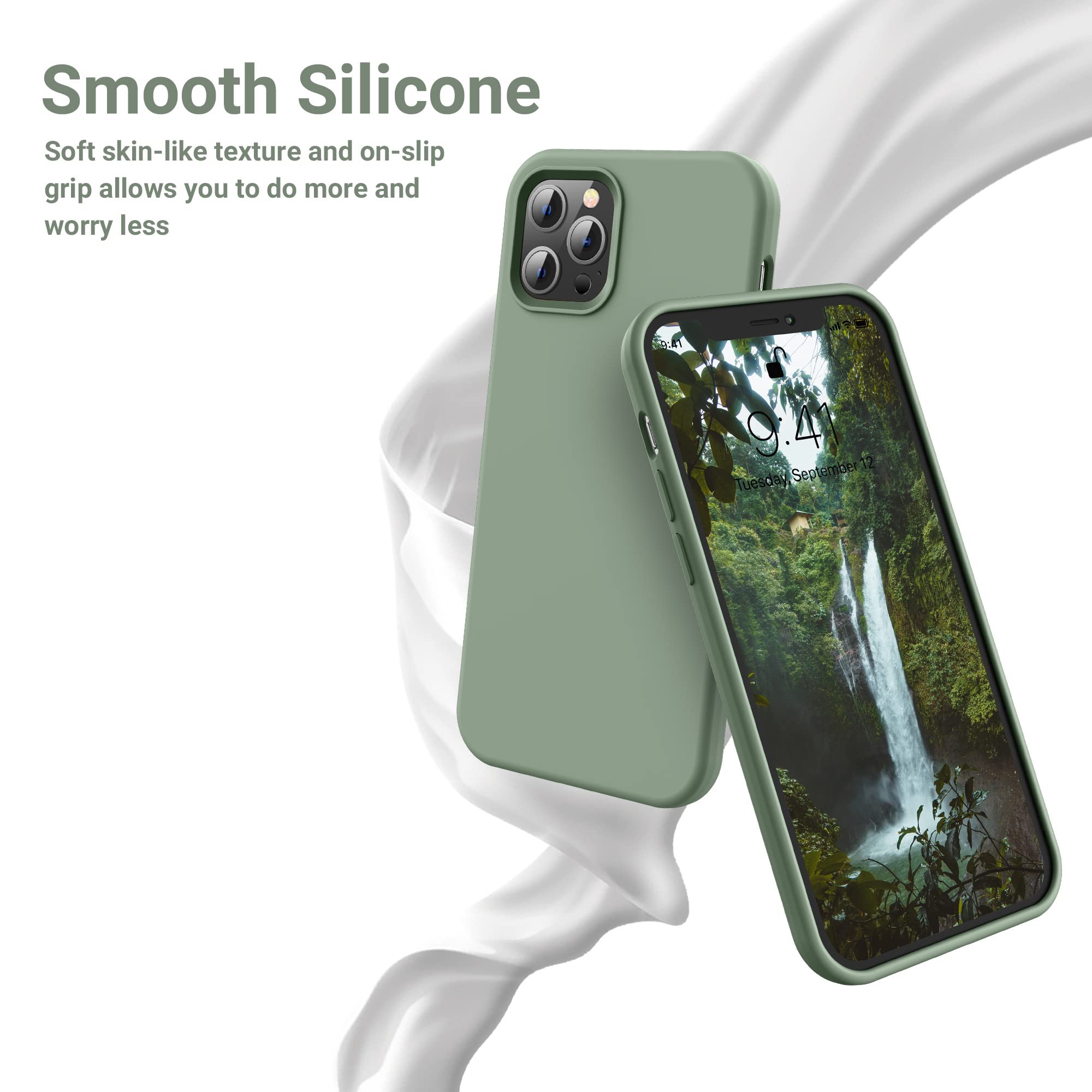 Otofly Designed For Iphone 12 Pro Max Case,[Silky And Soft Touch Series] Premium Soft Liquid Silicone Rubber Full Body Protectiv