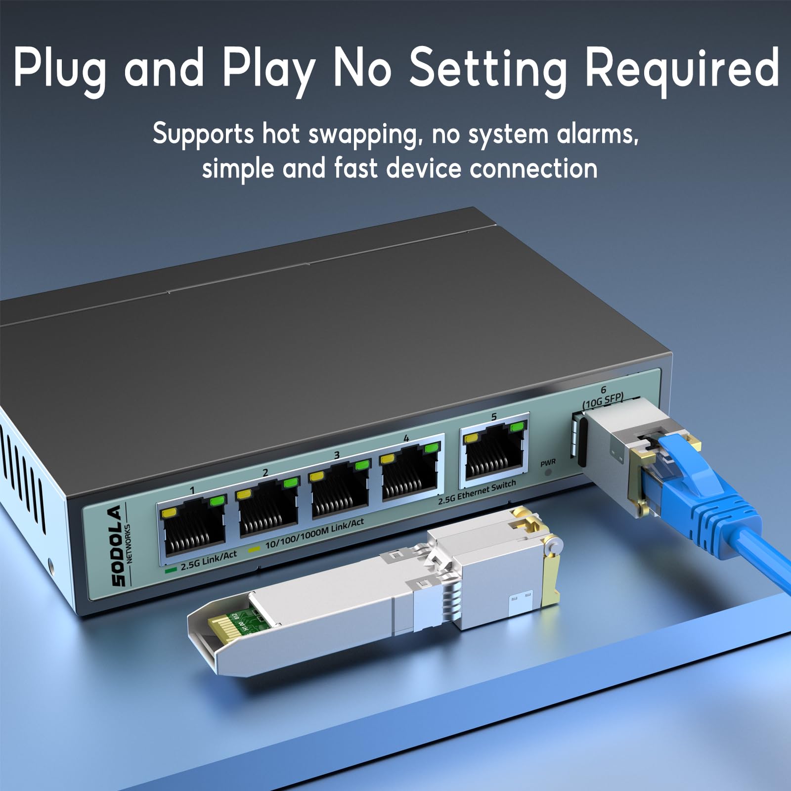 Sodola 10Gbase T Rj45 Sfp+ Module, 10G Sfp+ Rj 45 Copper Transceiver For Sodola, Sfp To Ethernet, Plug And Play,Hot Pluggable,Up