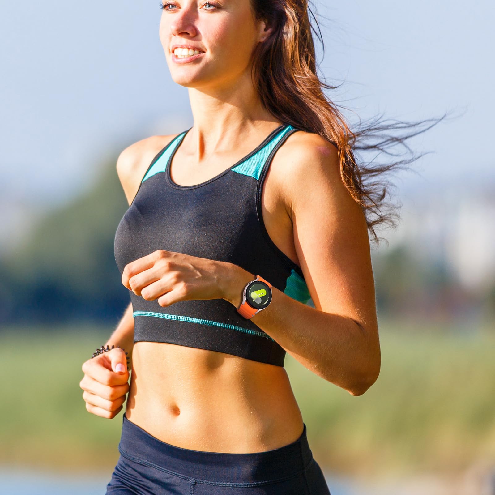 EIHAIHIS Sport Band for Samsung Galaxy Watch 7/6/5/4, 40mm/44mm, Soft Silicone, No Gap, Orange, Compatible with Women & Men