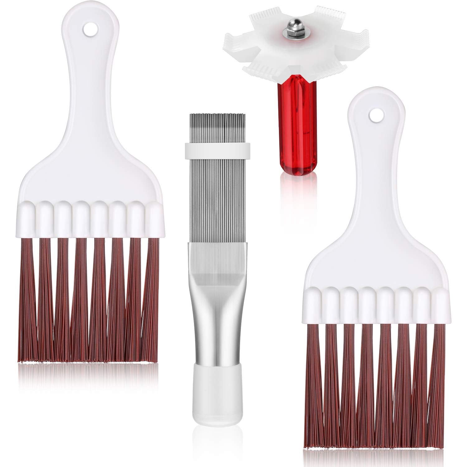 4 Pieces Air Conditioner Condenser Fin Cleaning Brush Coil Condenser Brush Fin Comb Stainless Steel Air Refrigerator Cleaner, 3 