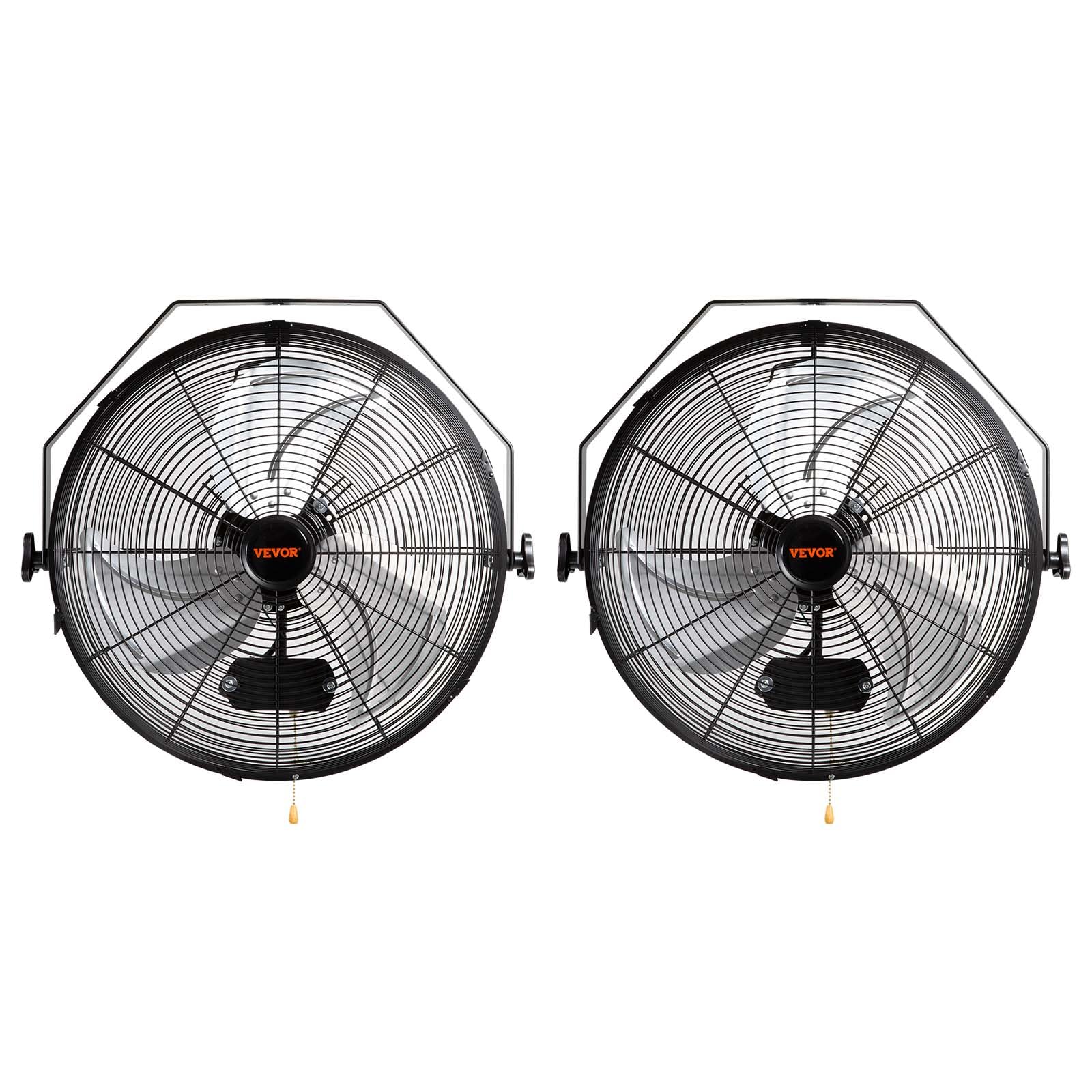 Vevor Wall Mount Fan, 2 Pcs 18 Inch Manual 360 Degree Tilt Adjustment, 3 Speed High Velocity Max. 4000 Cfm Industrial Wall Fan F